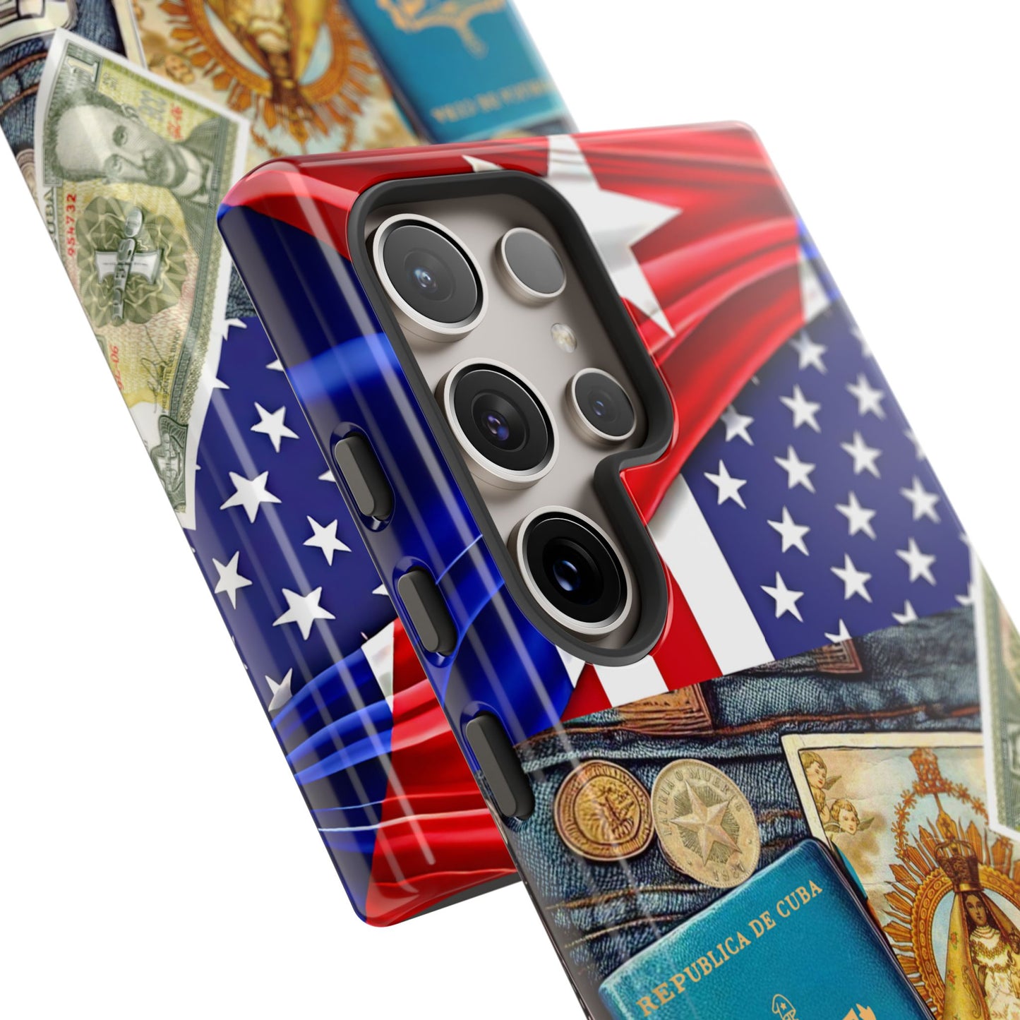 FUNDA PARA TELEFONO, IPHONE, SAMSUNG, MIKAELA, CUBA, CULTURA CUBANA, BANDERA DE CUBA