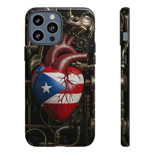 Artistic Phone Case CORAZON DE PUERTO RICO, Tough Cases for Music Lovers, Unique Accessories for Gifts, Heart and Puerto Rican Pride, Stylish Phone Covers