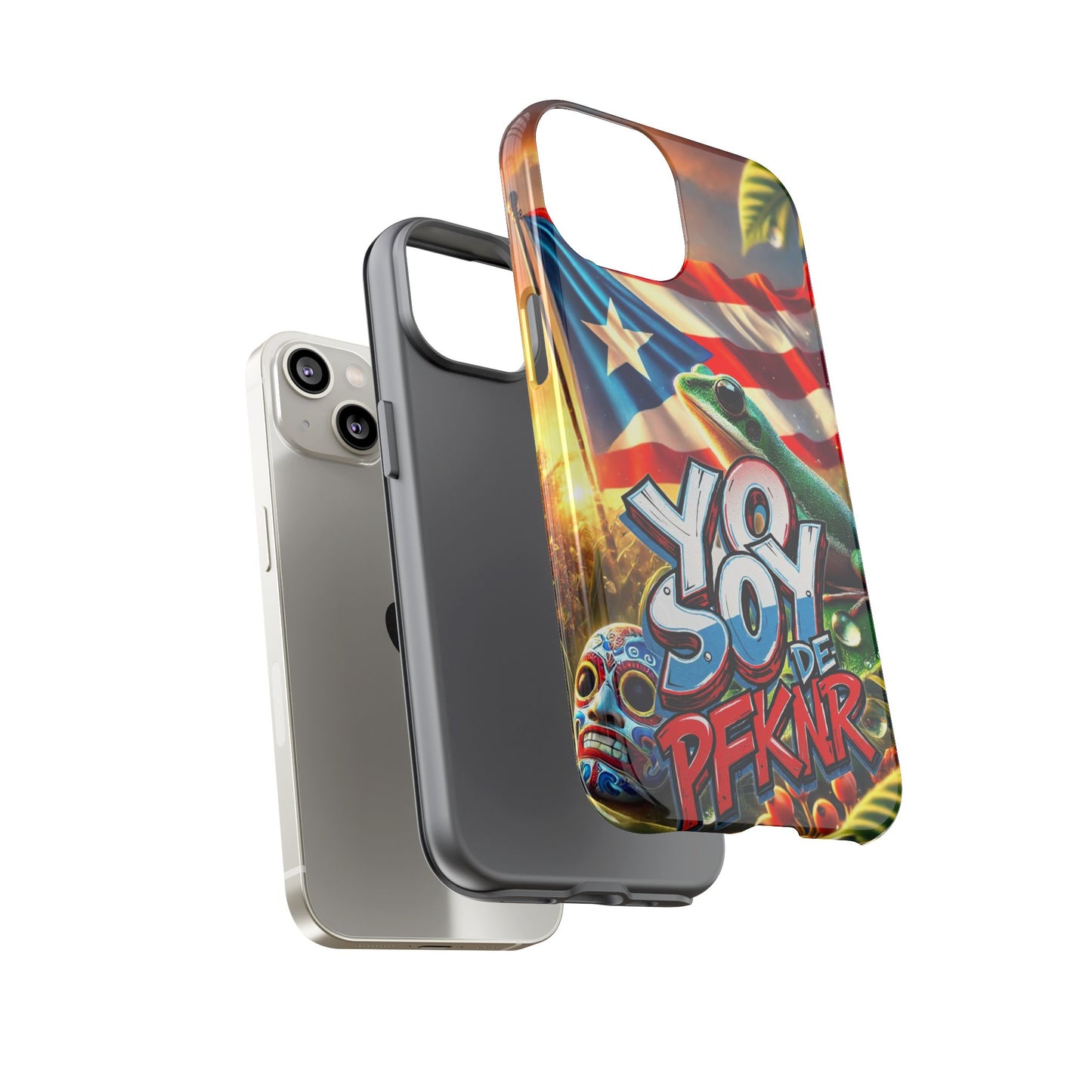 YO SOY DE PFKNR, Puerto Rican Pride Phone Case | Tough Cases, Tropical Vibe, Gift for Him/Her, Celebrations, Travel Enthusiasts, Eco-Friendly,