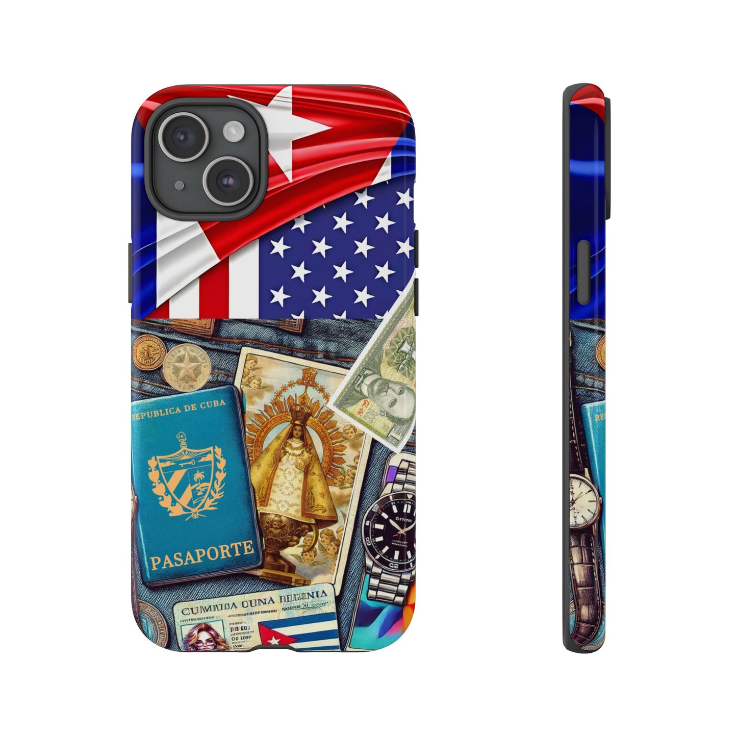 FUNDA PARA TELEFONO, IPHONE, SAMSUNG, MIKAELA, CUBA, CULTURA CUBANA, BANDERA DE CUBA