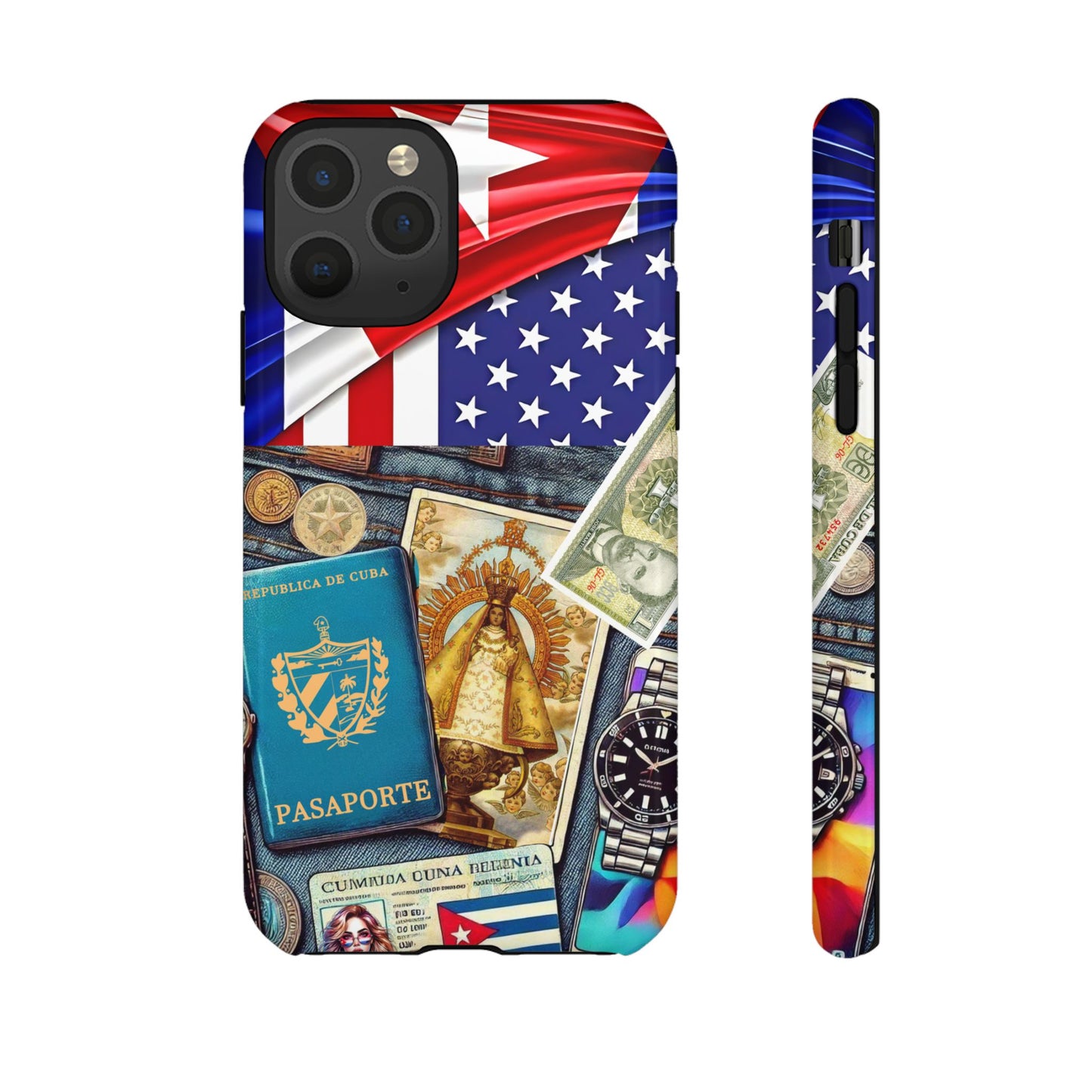 FUNDA PARA TELEFONO, IPHONE, SAMSUNG, MIKAELA, CUBA, CULTURA CUBANA, BANDERA DE CUBA