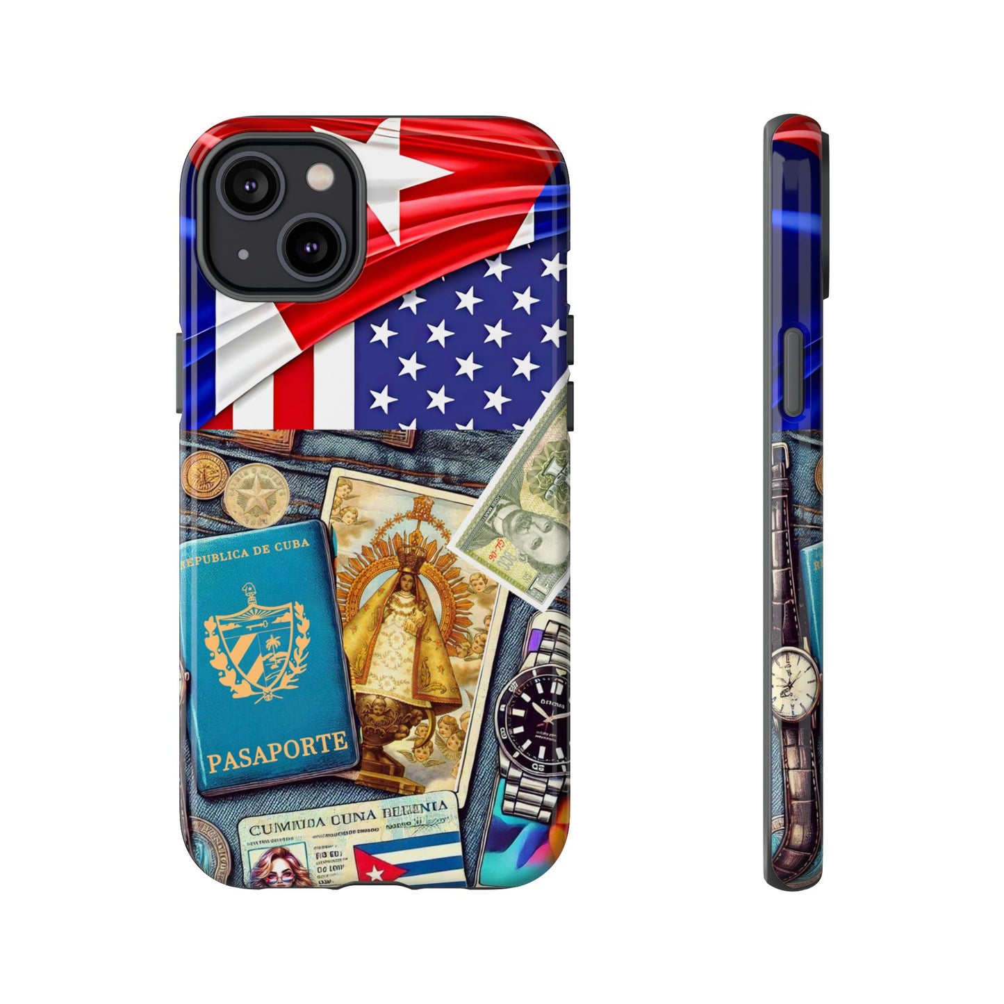 FUNDA PARA TELEFONO, IPHONE, SAMSUNG, MIKAELA, CUBA, CULTURA CUBANA, BANDERA DE CUBA