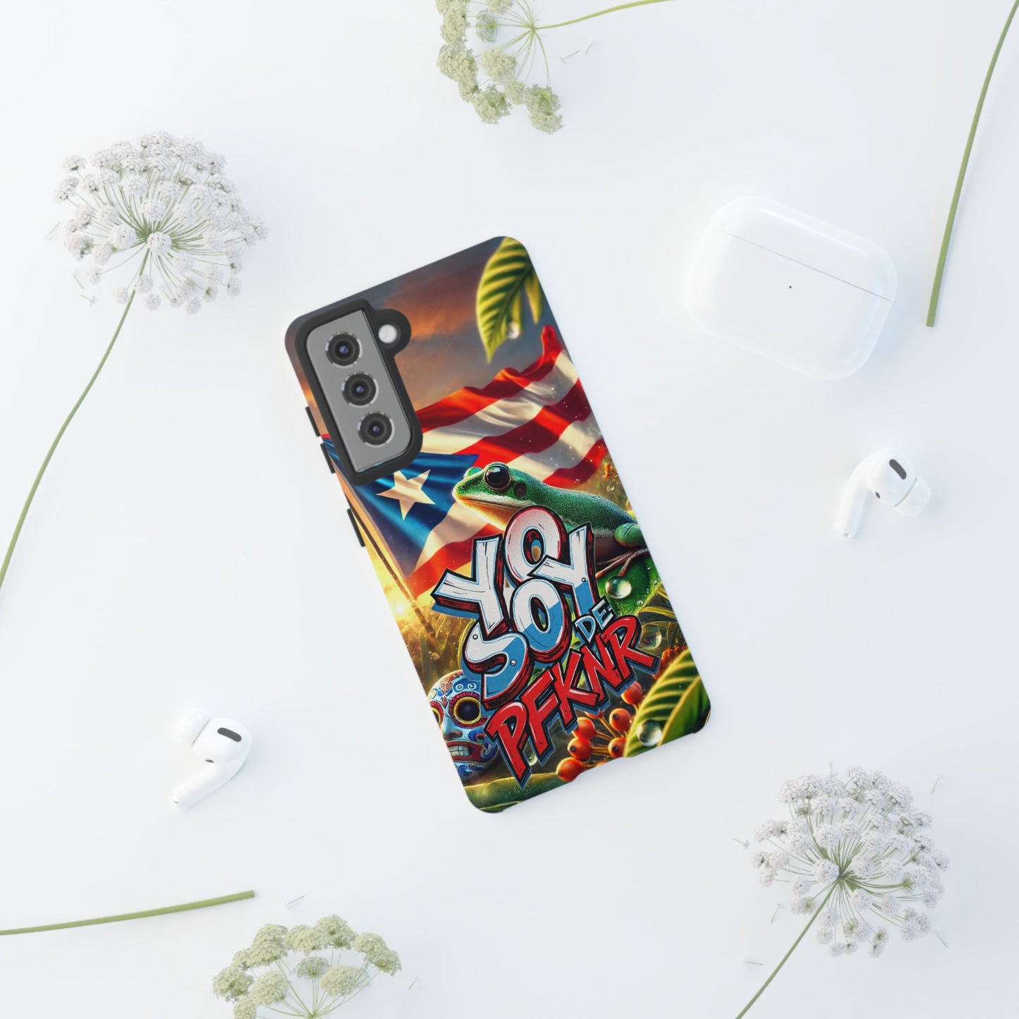 YO SOY DE PFKNR, Puerto Rican Pride Phone Case | Tough Cases, Tropical Vibe, Gift for Him/Her, Celebrations, Travel Enthusiasts, Eco-Friendly,