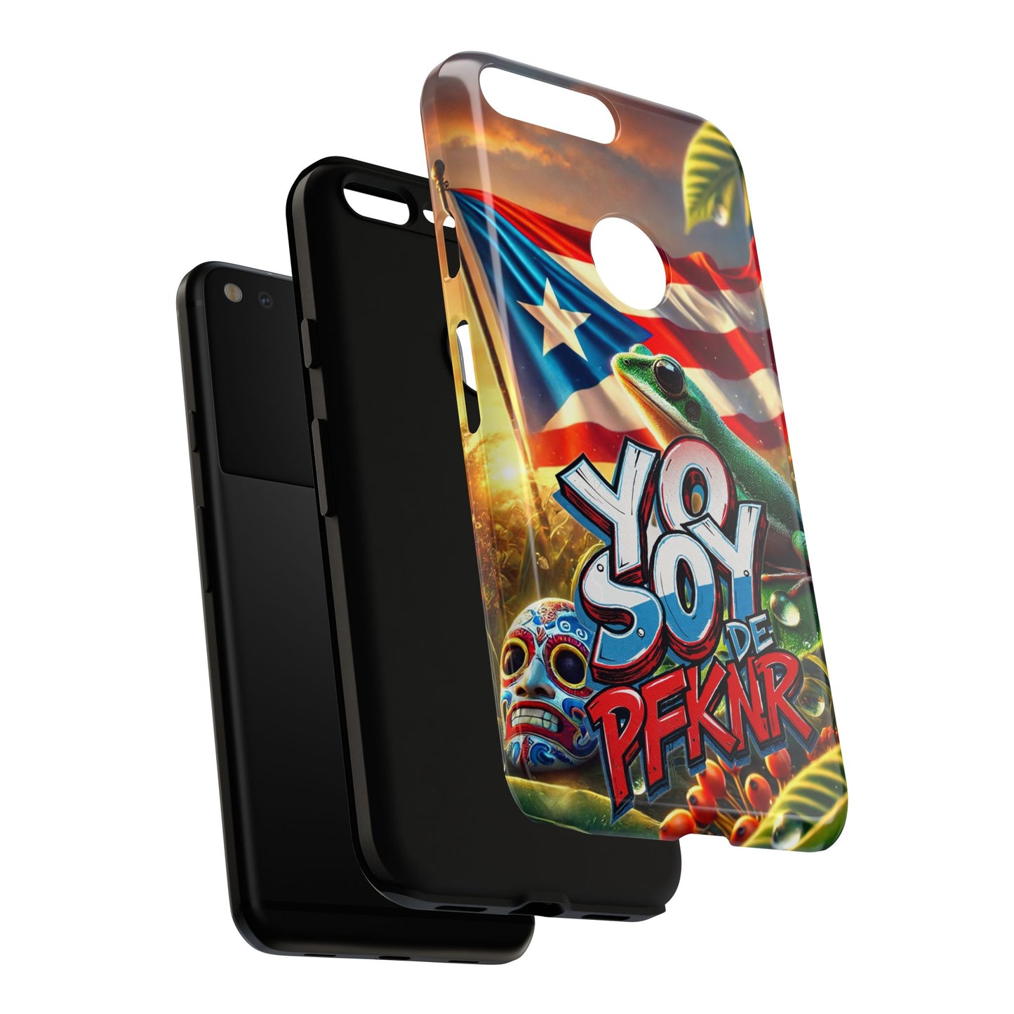 YO SOY DE PFKNR, Puerto Rican Pride Phone Case | Tough Cases, Tropical Vibe, Gift for Him/Her, Celebrations, Travel Enthusiasts, Eco-Friendly,