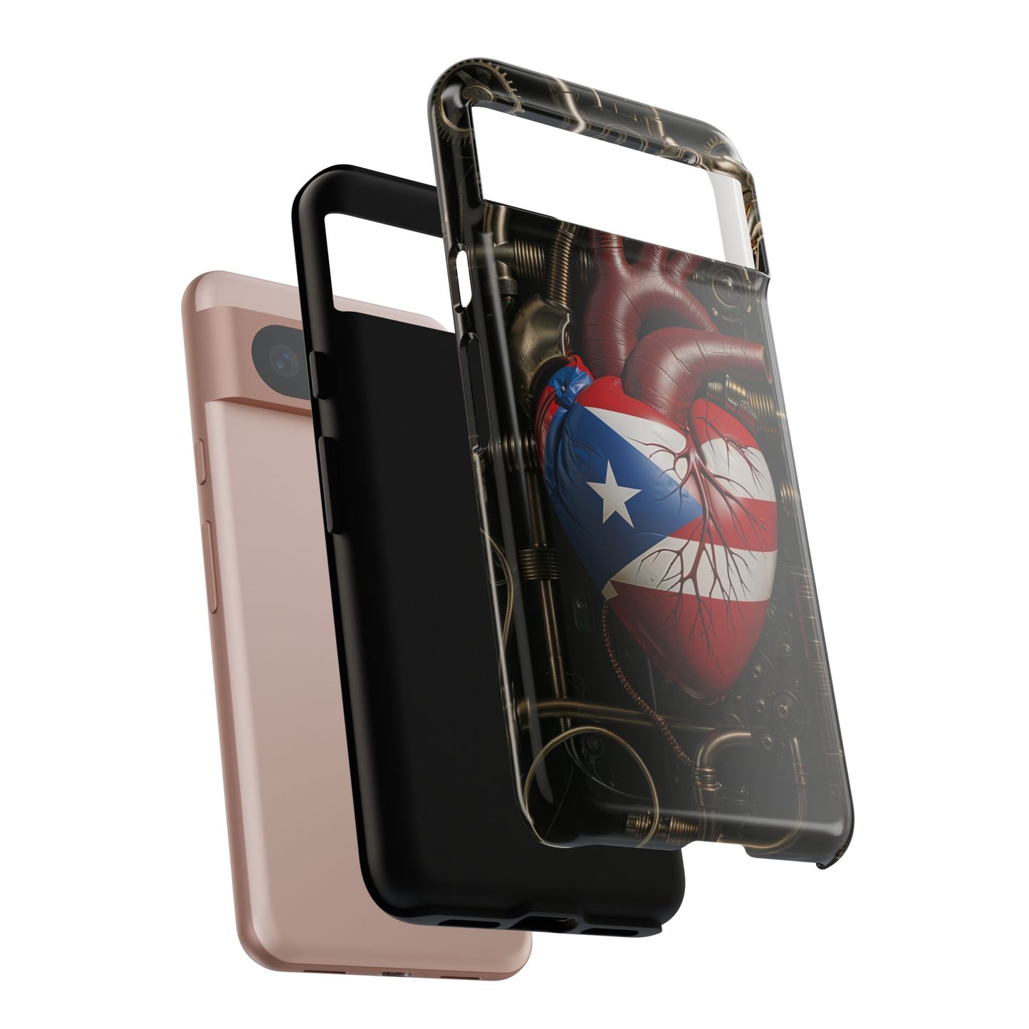 Artistic Phone Case CORAZON DE PUERTO RICO, Tough Cases for Music Lovers, Unique Accessories for Gifts, Heart and Puerto Rican Pride, Stylish Phone Covers