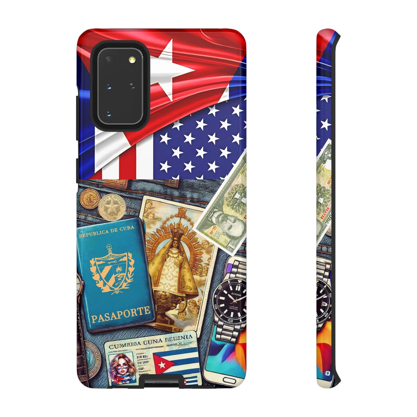 FUNDA PARA TELEFONO, IPHONE, SAMSUNG, MIKAELA, CUBA, CULTURA CUBANA, BANDERA DE CUBA