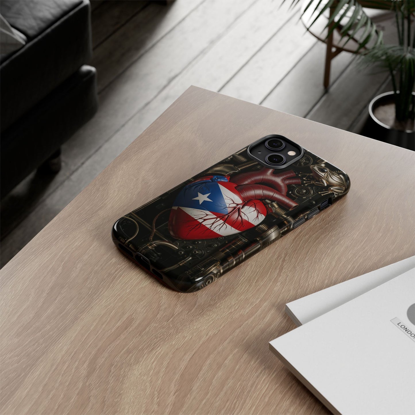 Artistic Phone Case CORAZON DE PUERTO RICO, Tough Cases for Music Lovers, Unique Accessories for Gifts, Heart and Puerto Rican Pride, Stylish Phone Covers