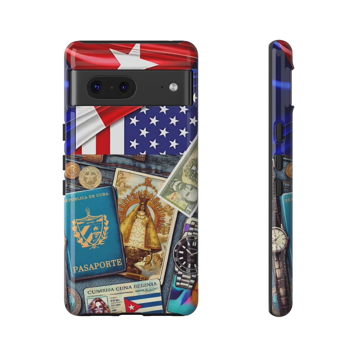 FUNDA PARA TELEFONO, IPHONE, SAMSUNG, MIKAELA, CUBA, CULTURA CUBANA, BANDERA DE CUBA