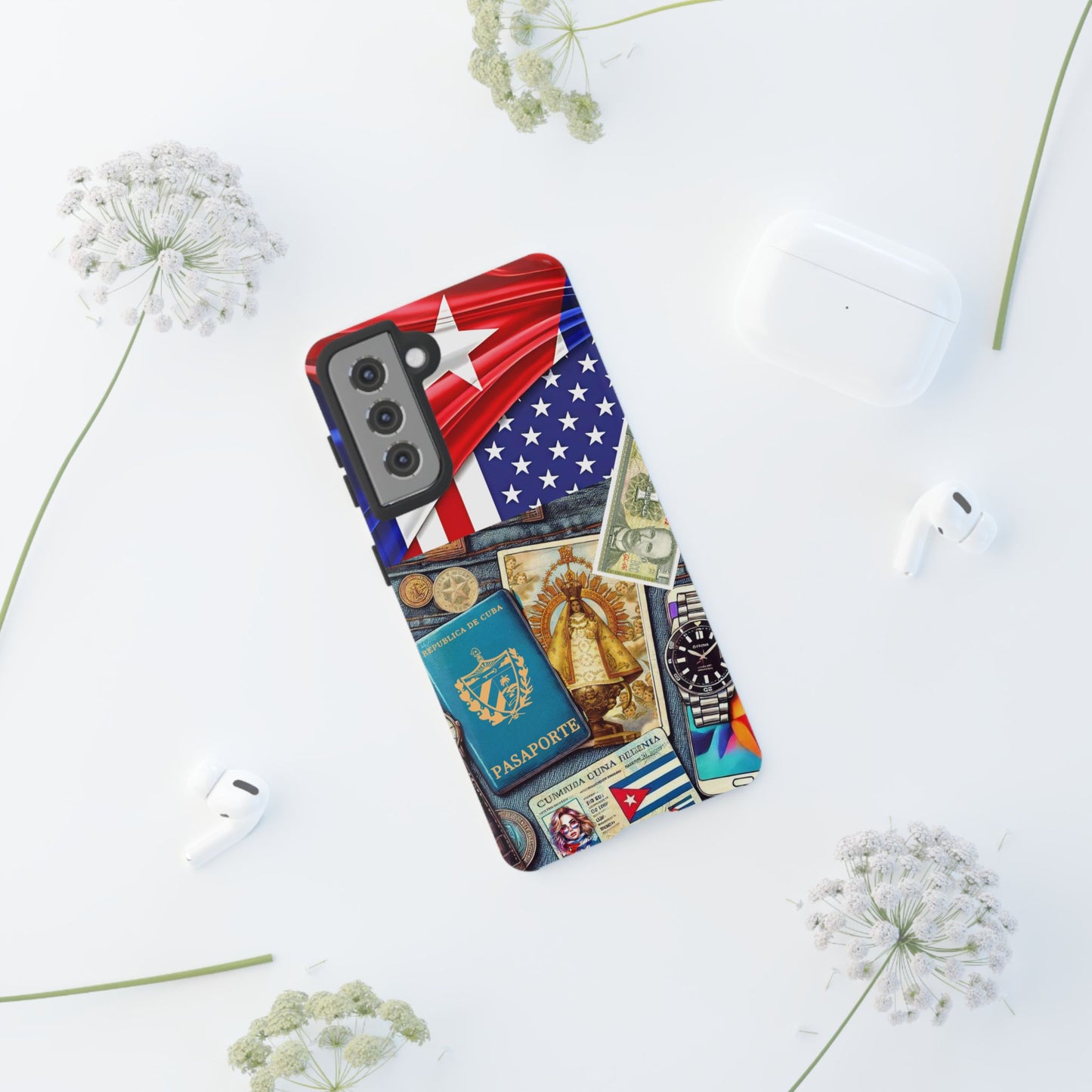 FUNDA PARA TELEFONO, IPHONE, SAMSUNG, MIKAELA, CUBA, CULTURA CUBANA, BANDERA DE CUBA