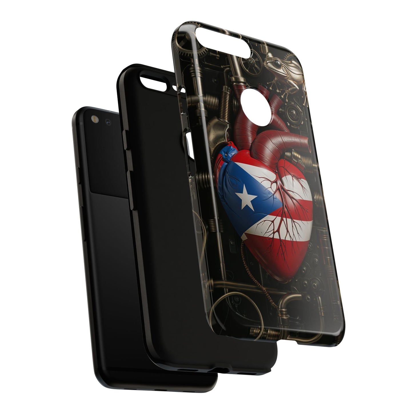 Artistic Phone Case CORAZON DE PUERTO RICO, Tough Cases for Music Lovers, Unique Accessories for Gifts, Heart and Puerto Rican Pride, Stylish Phone Covers