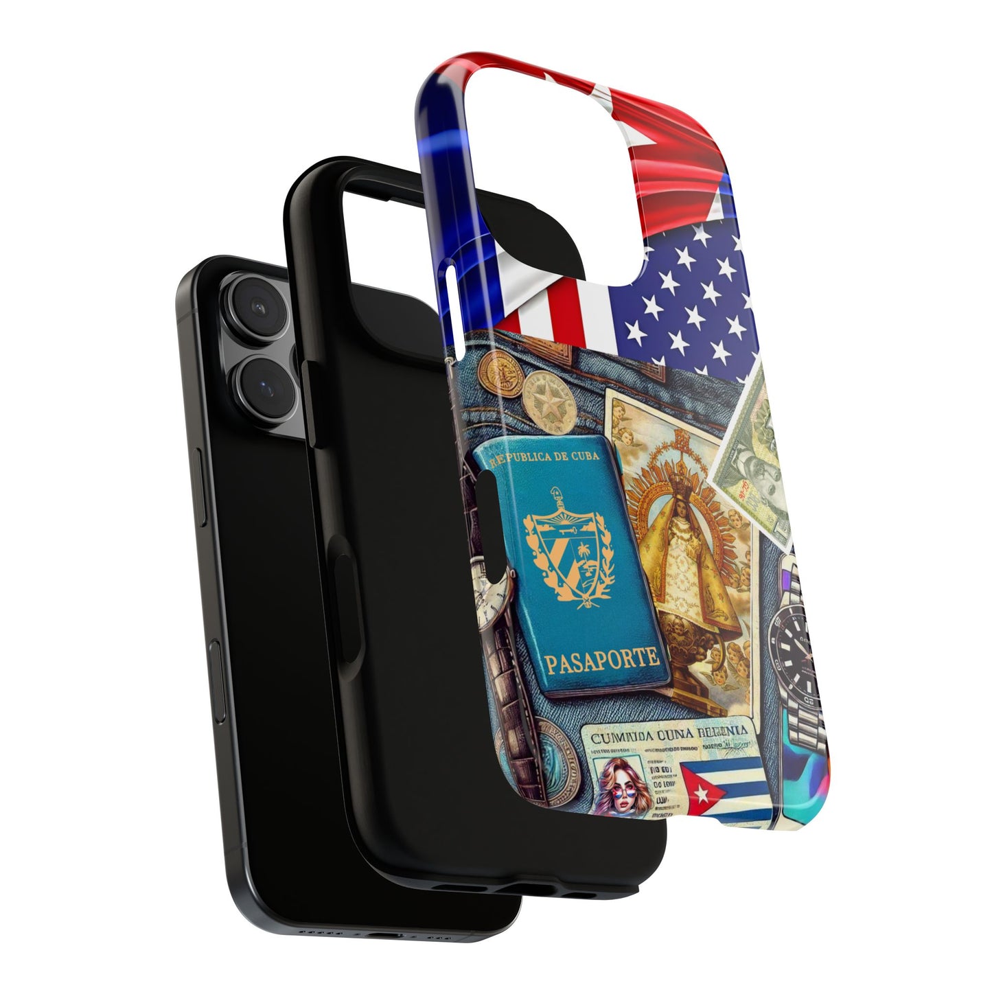 FUNDA PARA TELEFONO, IPHONE, SAMSUNG, MIKAELA, CUBA, CULTURA CUBANA, BANDERA DE CUBA