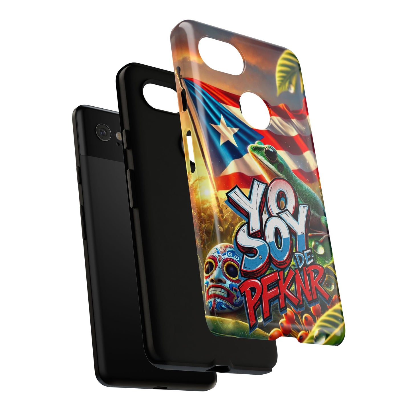 YO SOY DE PFKNR, Puerto Rican Pride Phone Case | Tough Cases, Tropical Vibe, Gift for Him/Her, Celebrations, Travel Enthusiasts, Eco-Friendly,