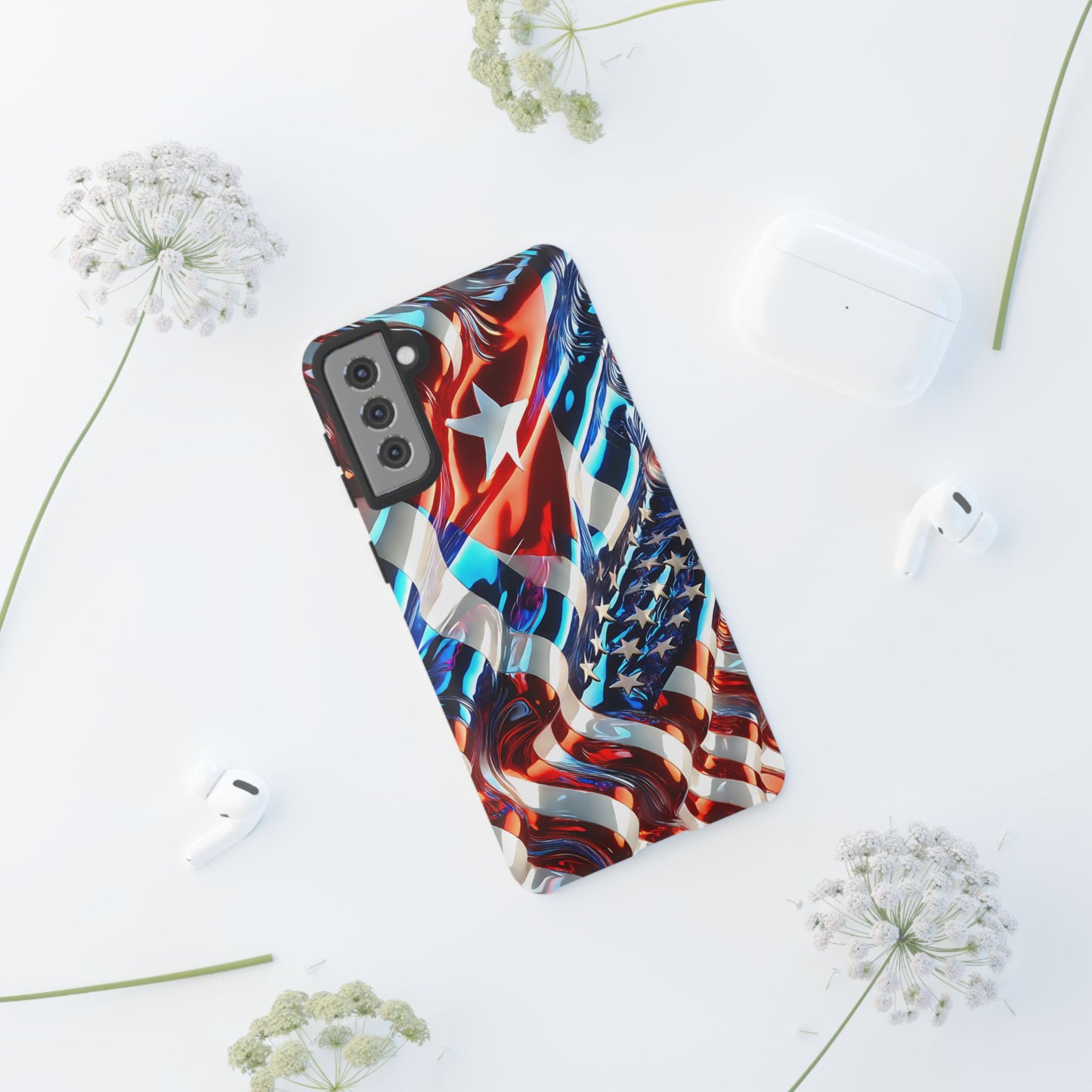 FUNDA PARA TELEFONO BANDERA DE CUBA Y ESTADOS UNIDOS, BRILLO CALIDADI, ASERE