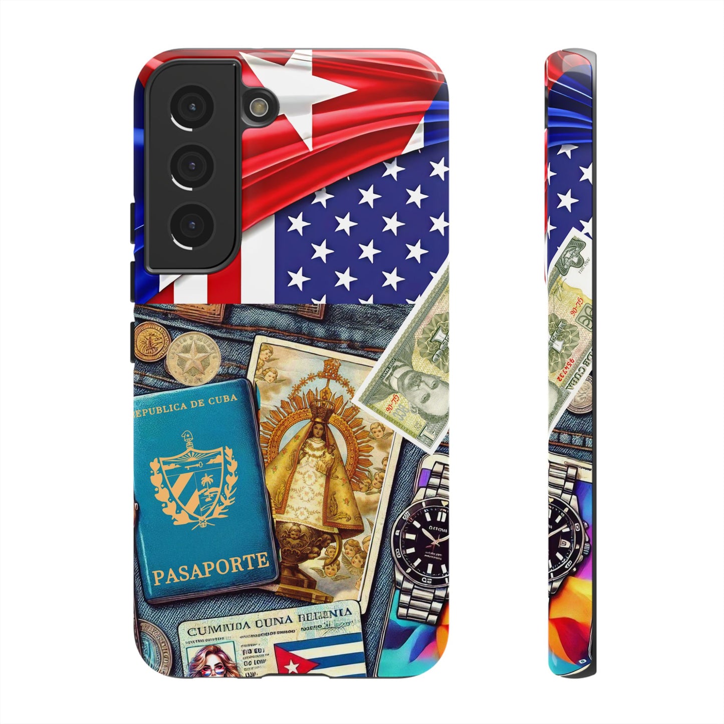 FUNDA PARA TELEFONO, IPHONE, SAMSUNG, MIKAELA, CUBA, CULTURA CUBANA, BANDERA DE CUBA