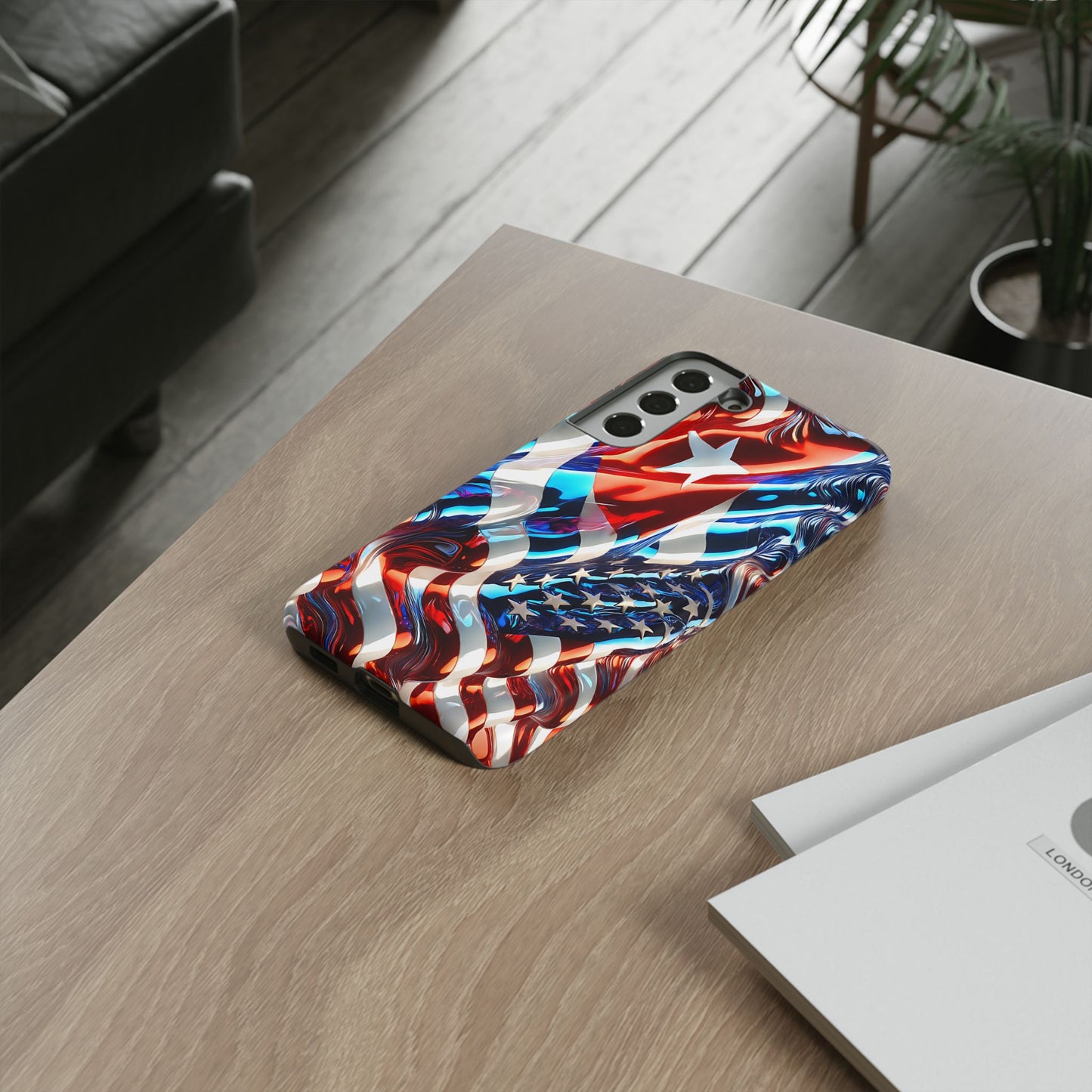 FUNDA PARA TELEFONO BANDERA DE CUBA Y ESTADOS UNIDOS, BRILLO CALIDADI, ASERE