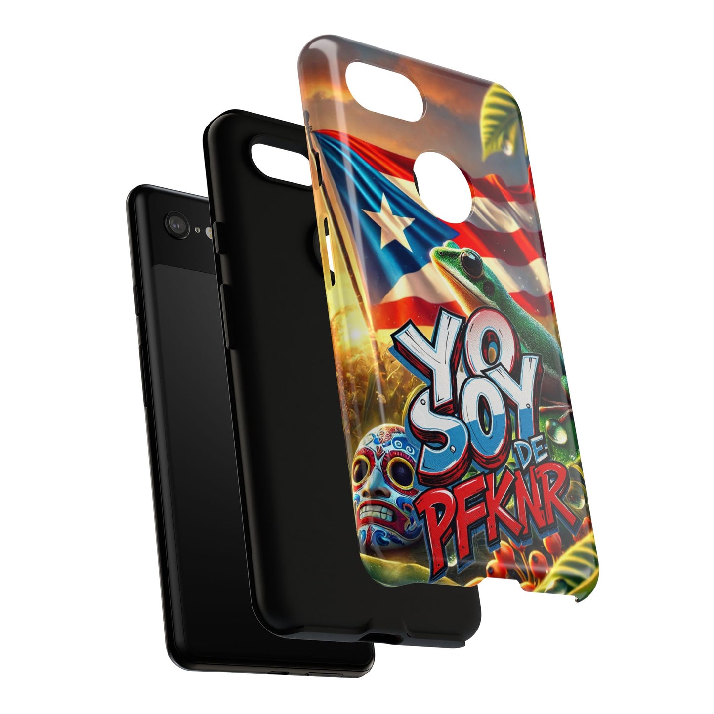 YO SOY DE PFKNR, Puerto Rican Pride Phone Case | Tough Cases, Tropical Vibe, Gift for Him/Her, Celebrations, Travel Enthusiasts, Eco-Friendly,