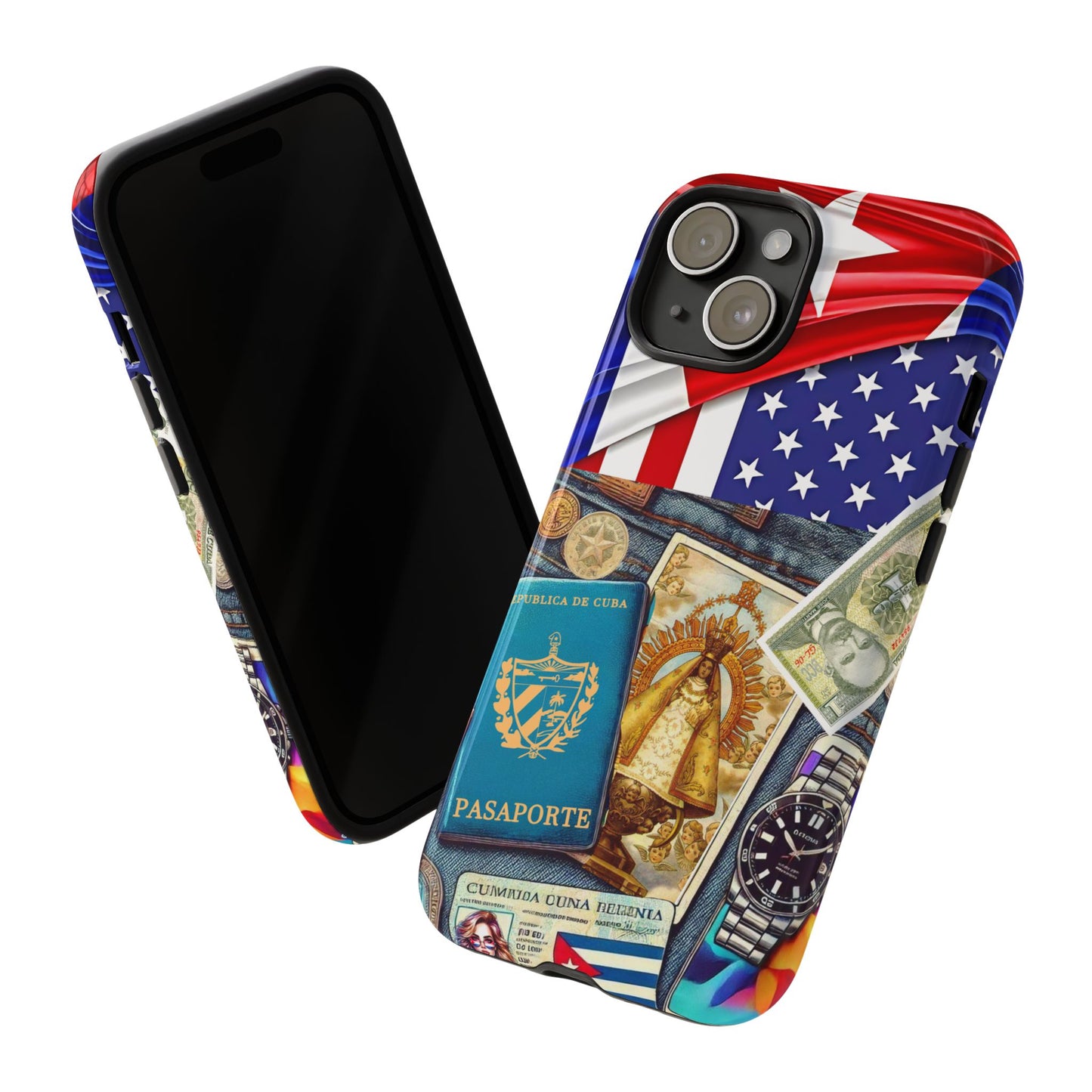 FUNDA PARA TELEFONO, IPHONE, SAMSUNG, MIKAELA, CUBA, CULTURA CUBANA, BANDERA DE CUBA