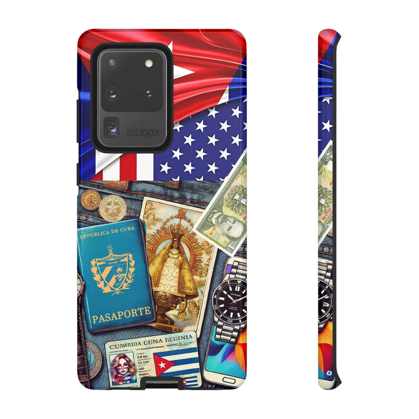 FUNDA PARA TELEFONO, IPHONE, SAMSUNG, MIKAELA, CUBA, CULTURA CUBANA, BANDERA DE CUBA