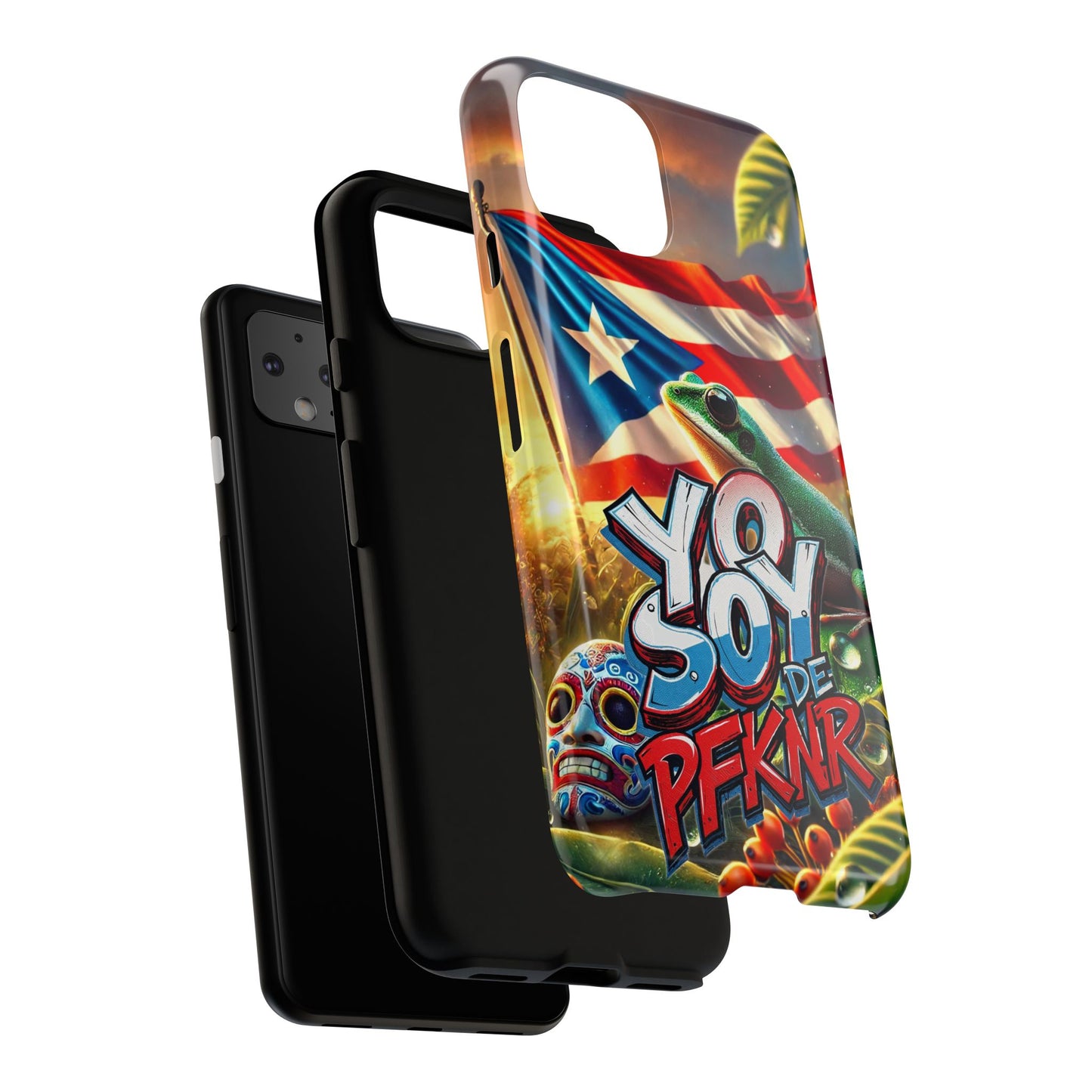 YO SOY DE PFKNR, Puerto Rican Pride Phone Case | Tough Cases, Tropical Vibe, Gift for Him/Her, Celebrations, Travel Enthusiasts, Eco-Friendly,