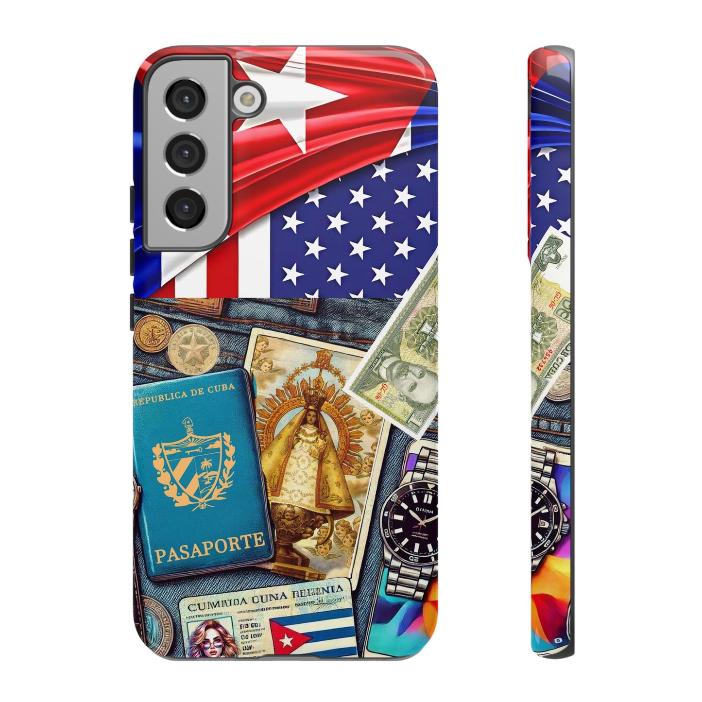 FUNDA PARA TELEFONO, IPHONE, SAMSUNG, MIKAELA, CUBA, CULTURA CUBANA, BANDERA DE CUBA