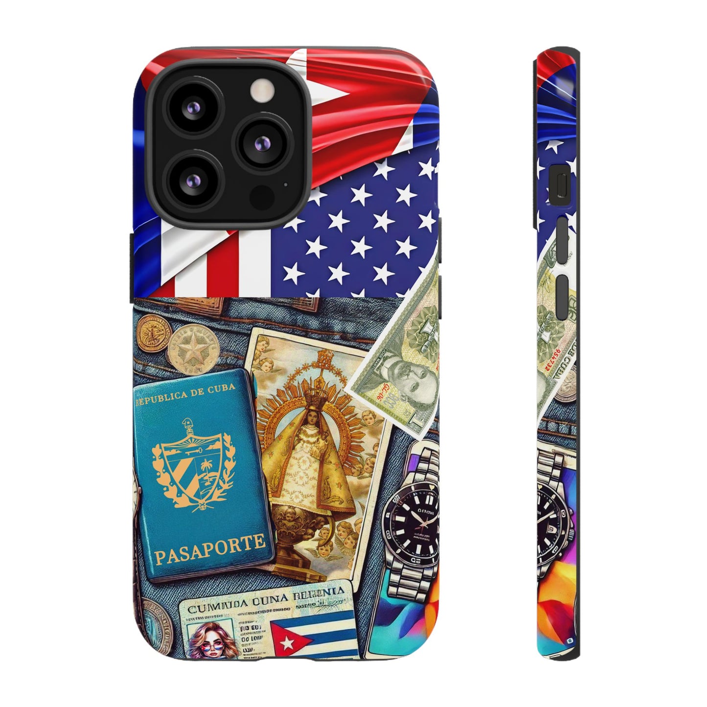 FUNDA PARA TELEFONO, IPHONE, SAMSUNG, MIKAELA, CUBA, CULTURA CUBANA, BANDERA DE CUBA