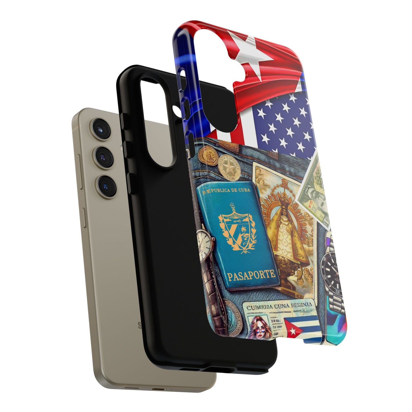 FUNDA PARA TELEFONO, IPHONE, SAMSUNG, MIKAELA, CUBA, CULTURA CUBANA, BANDERA DE CUBA