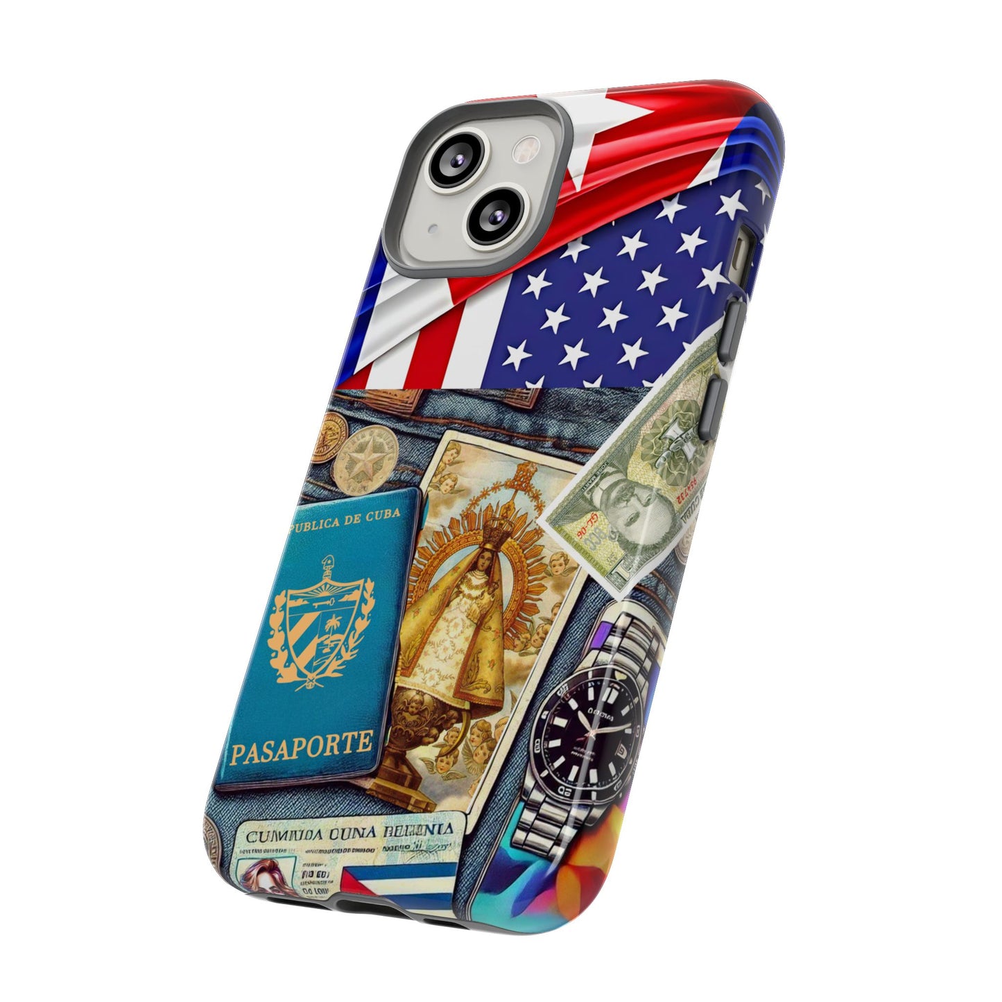 FUNDA PARA TELEFONO, IPHONE, SAMSUNG, MIKAELA, CUBA, CULTURA CUBANA, BANDERA DE CUBA