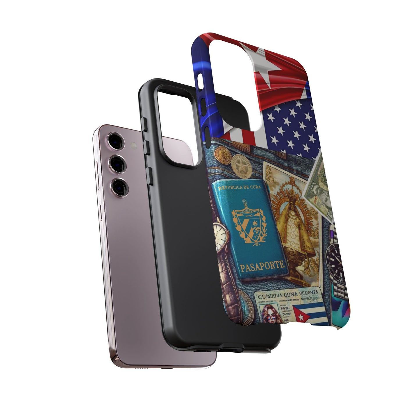 FUNDA PARA TELEFONO, IPHONE, SAMSUNG, MIKAELA, CUBA, CULTURA CUBANA, BANDERA DE CUBA