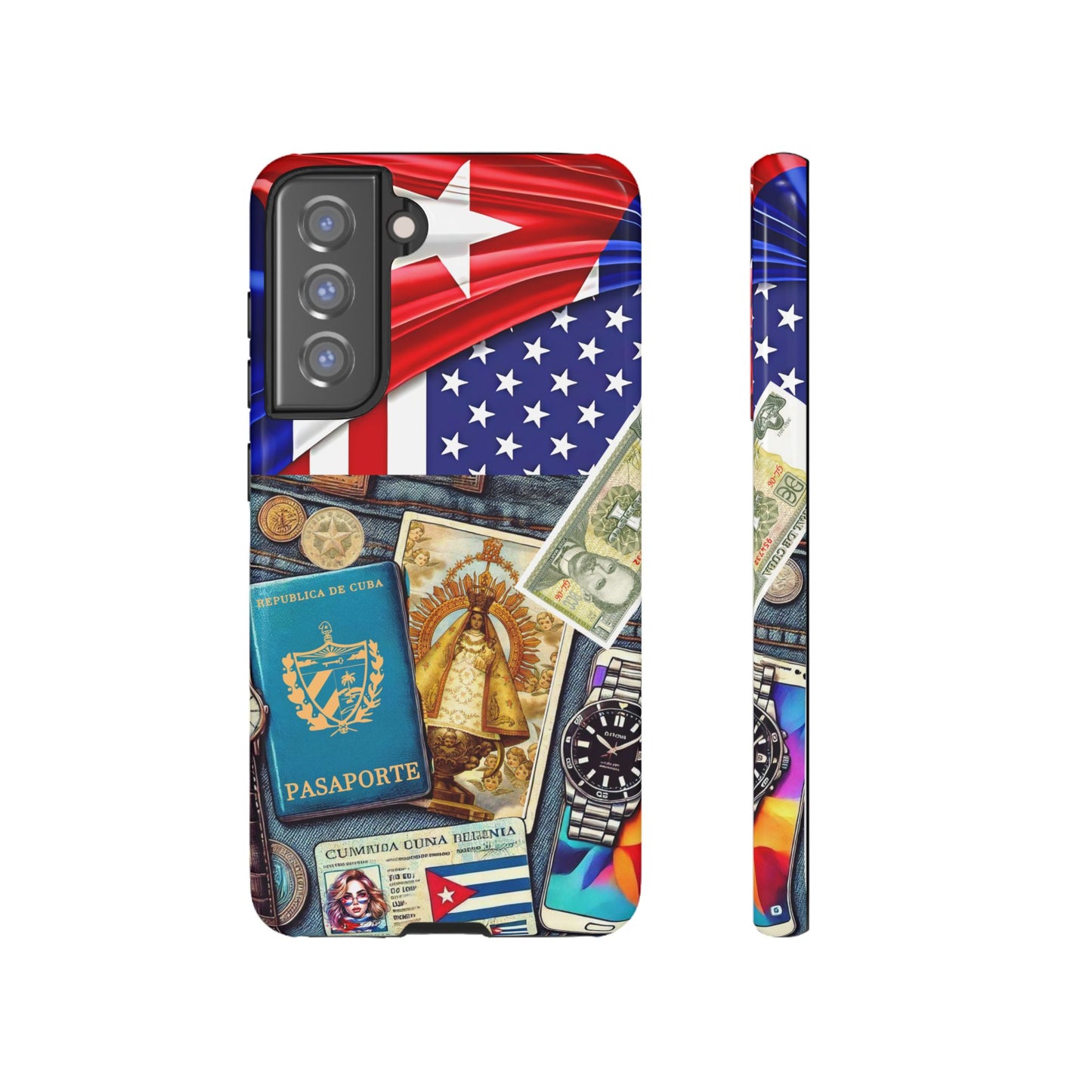 FUNDA PARA TELEFONO, IPHONE, SAMSUNG, MIKAELA, CUBA, CULTURA CUBANA, BANDERA DE CUBA