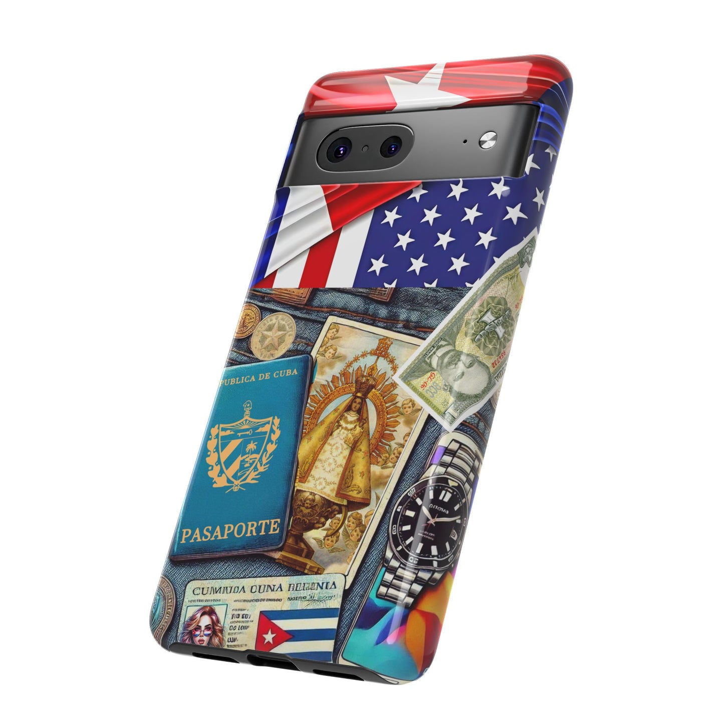 FUNDA PARA TELEFONO, IPHONE, SAMSUNG, MIKAELA, CUBA, CULTURA CUBANA, BANDERA DE CUBA