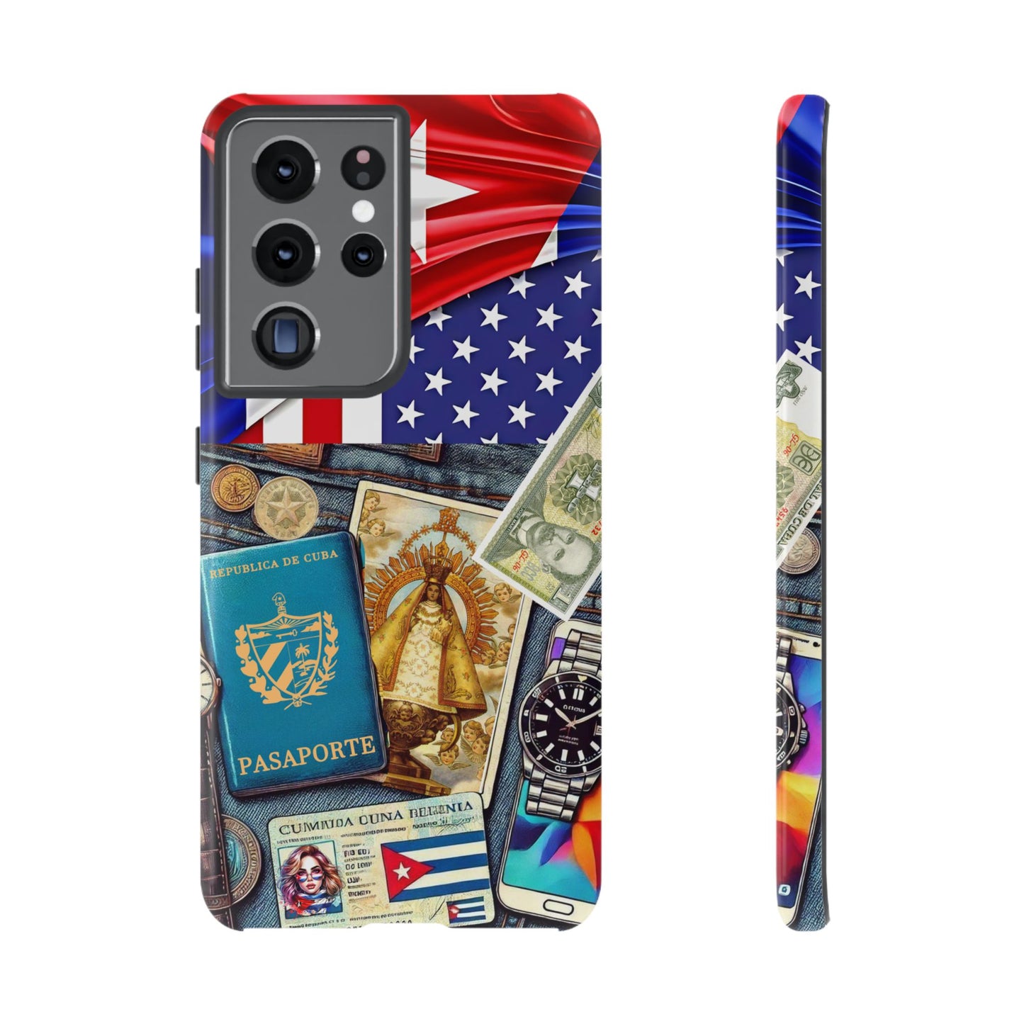 FUNDA PARA TELEFONO, IPHONE, SAMSUNG, MIKAELA, CUBA, CULTURA CUBANA, BANDERA DE CUBA