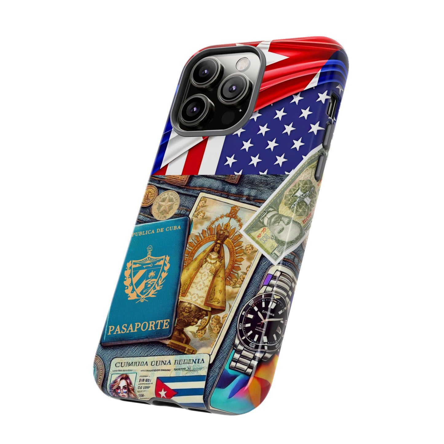 FUNDA PARA TELEFONO, IPHONE, SAMSUNG, MIKAELA, CUBA, CULTURA CUBANA, BANDERA DE CUBA