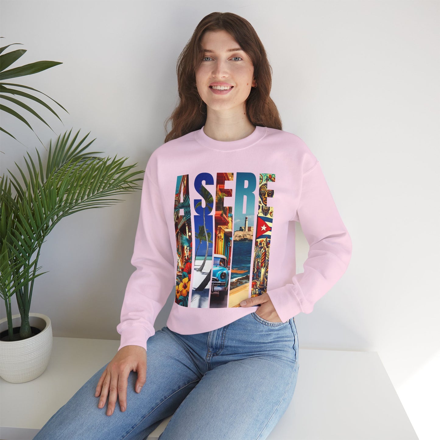 CUBAN CULTURE, ASEREU, nisex Heavy Blend™ Crewneck Sweatshirt, ASERE QUE BOLA, LA PALABRA MAS ESCUCHADA DE UN CUBANO, ASERE