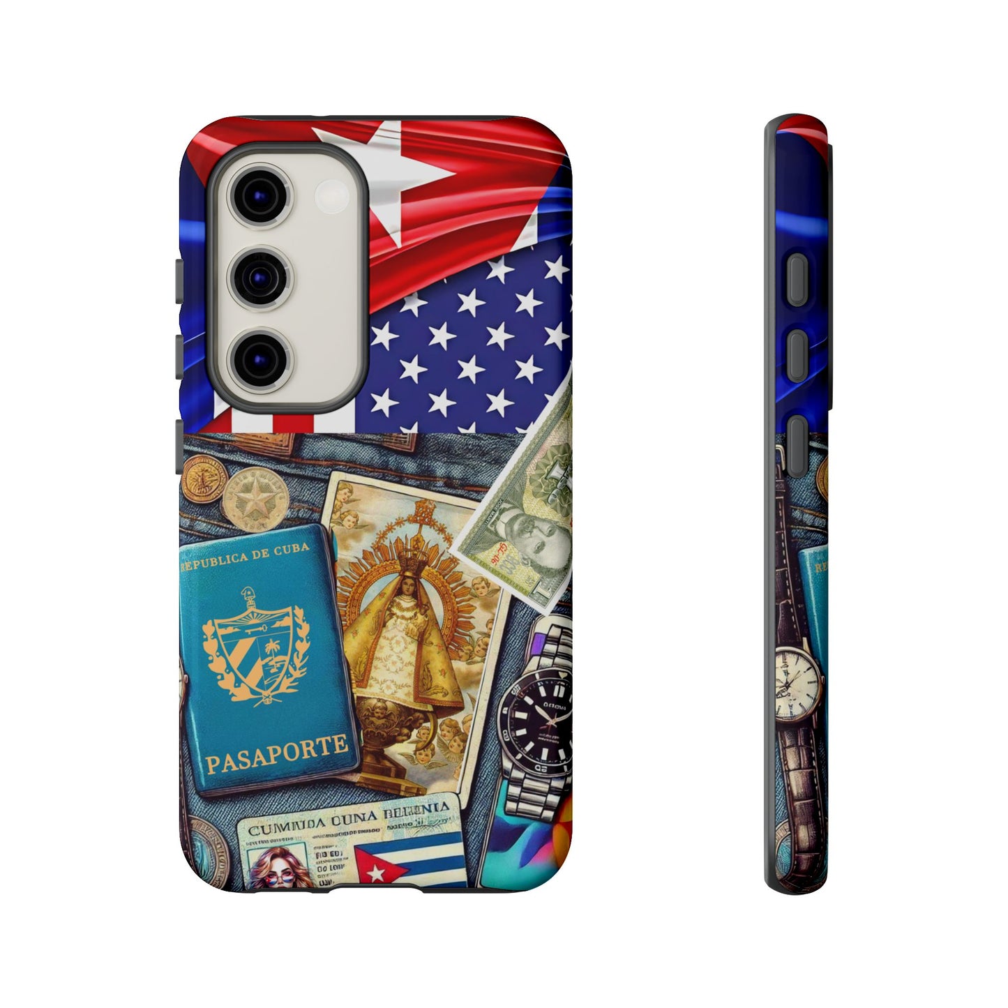 FUNDA PARA TELEFONO, IPHONE, SAMSUNG, MIKAELA, CUBA, CULTURA CUBANA, BANDERA DE CUBA