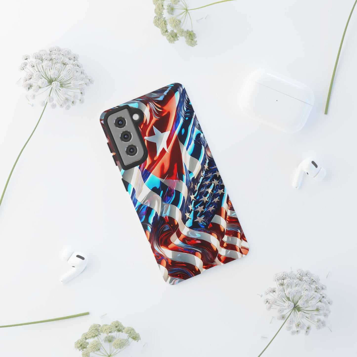 FUNDA PARA TELEFONO BANDERA DE CUBA Y ESTADOS UNIDOS, BRILLO CALIDADI, ASERE