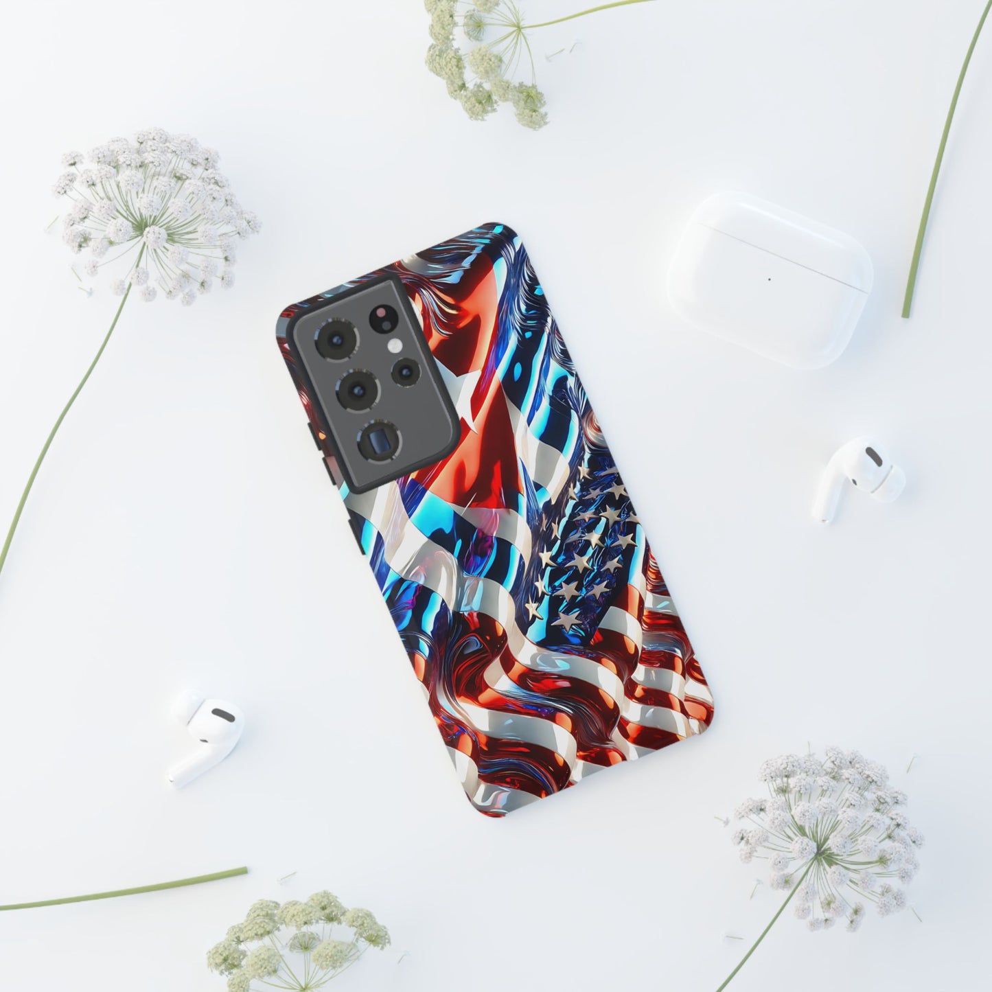 FUNDA PARA TELEFONO BANDERA DE CUBA Y ESTADOS UNIDOS, BRILLO CALIDADI, ASERE