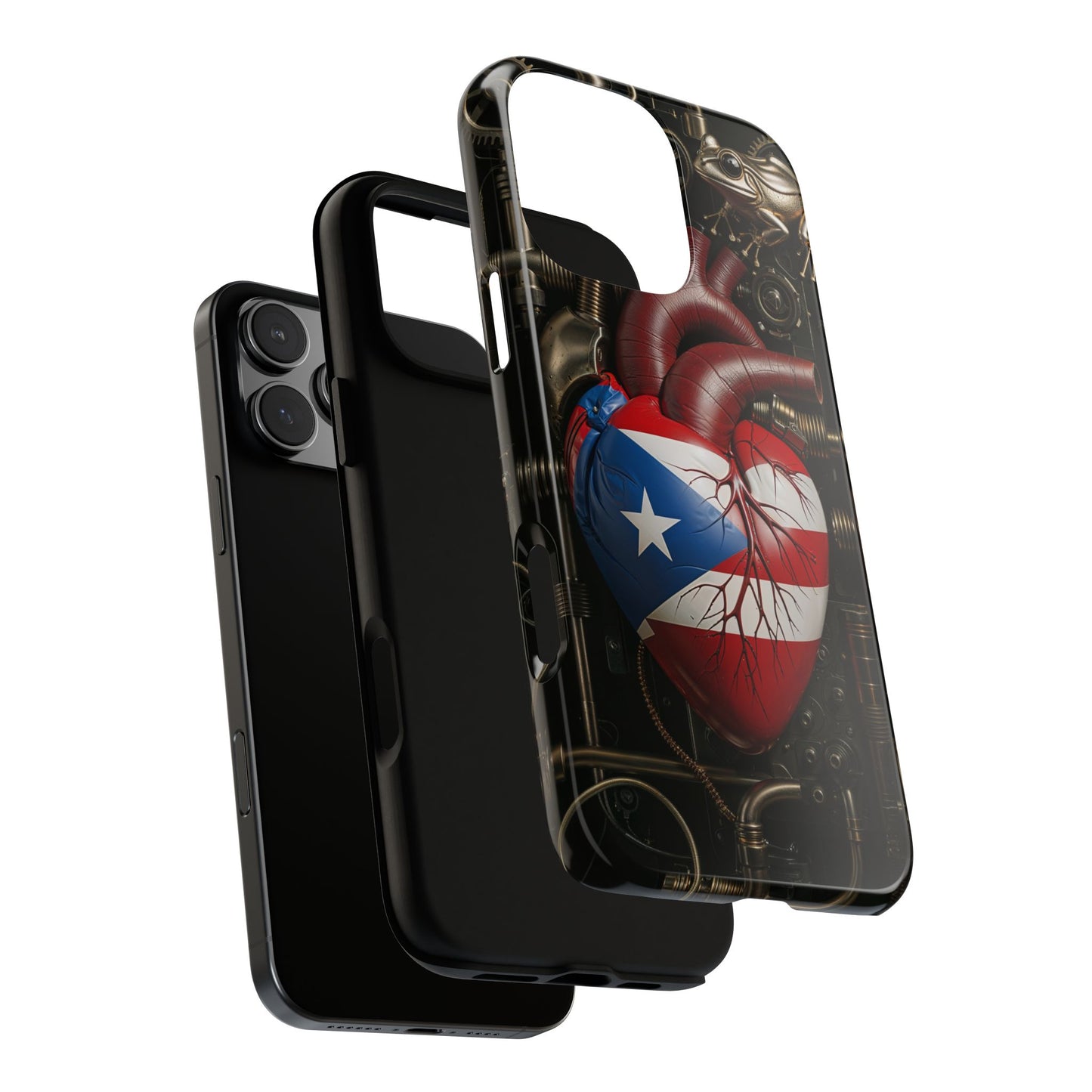 Artistic Phone Case CORAZON DE PUERTO RICO, Tough Cases for Music Lovers, Unique Accessories for Gifts, Heart and Puerto Rican Pride, Stylish Phone Covers