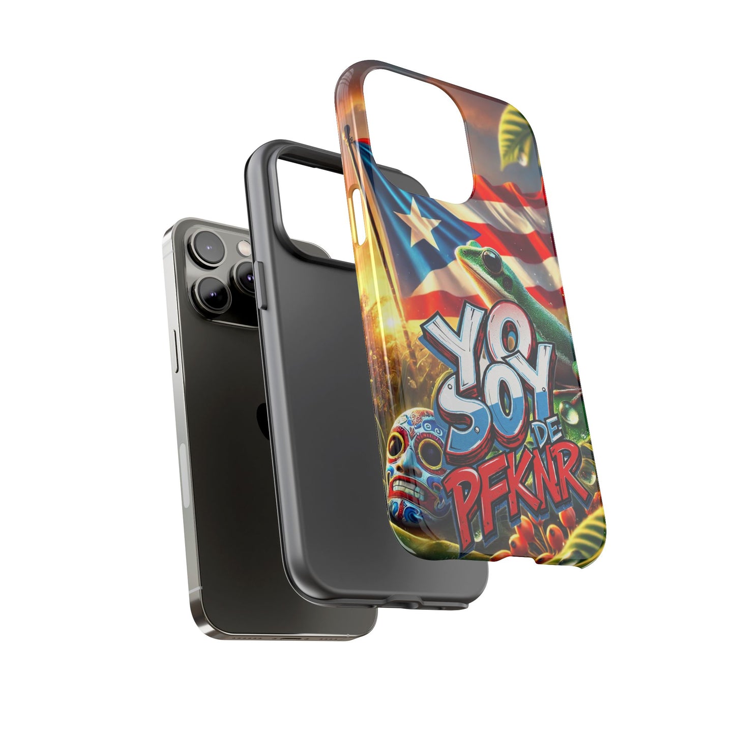 YO SOY DE PFKNR, Puerto Rican Pride Phone Case | Tough Cases, Tropical Vibe, Gift for Him/Her, Celebrations, Travel Enthusiasts, Eco-Friendly,