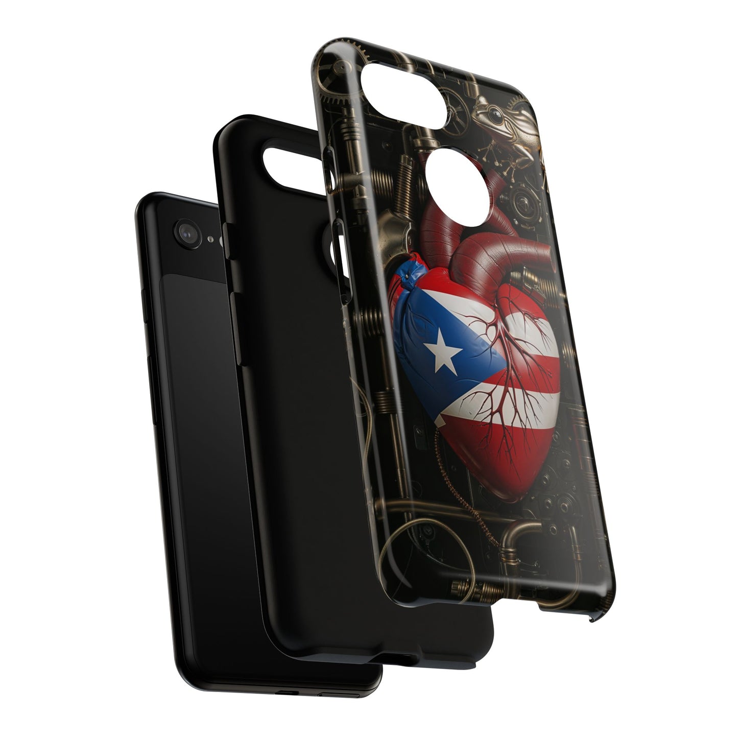 Artistic Phone Case CORAZON DE PUERTO RICO, Tough Cases for Music Lovers, Unique Accessories for Gifts, Heart and Puerto Rican Pride, Stylish Phone Covers