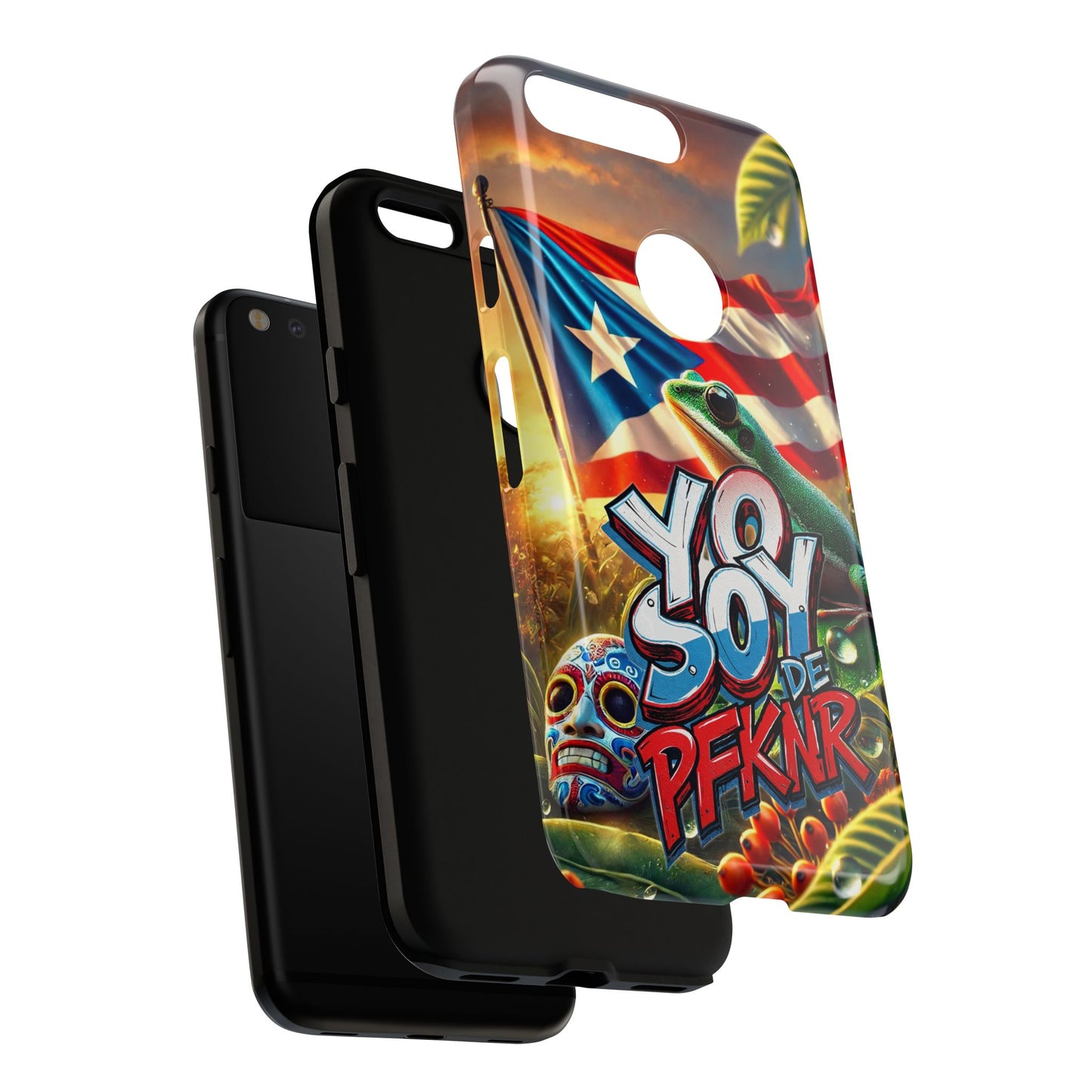 YO SOY DE PFKNR, Puerto Rican Pride Phone Case | Tough Cases, Tropical Vibe, Gift for Him/Her, Celebrations, Travel Enthusiasts, Eco-Friendly,