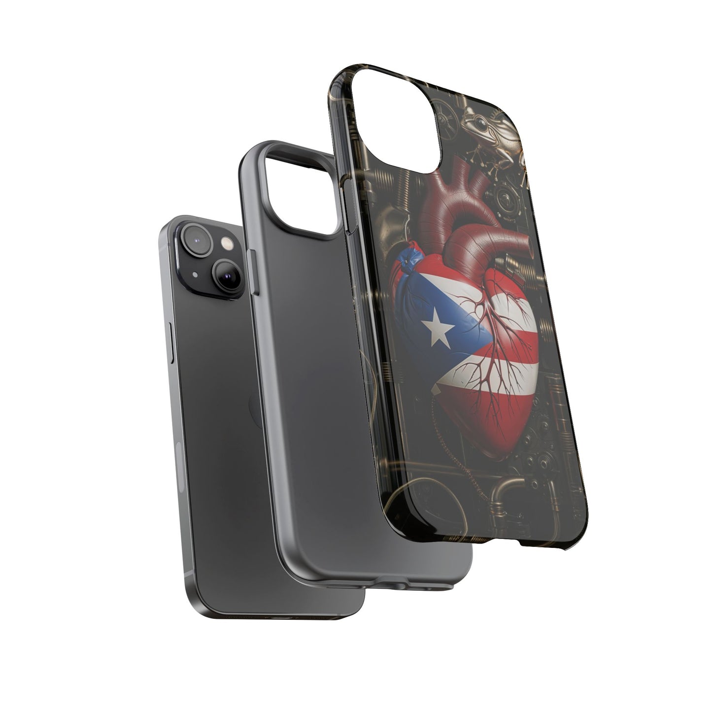 Artistic Phone Case CORAZON DE PUERTO RICO, Tough Cases for Music Lovers, Unique Accessories for Gifts, Heart and Puerto Rican Pride, Stylish Phone Covers