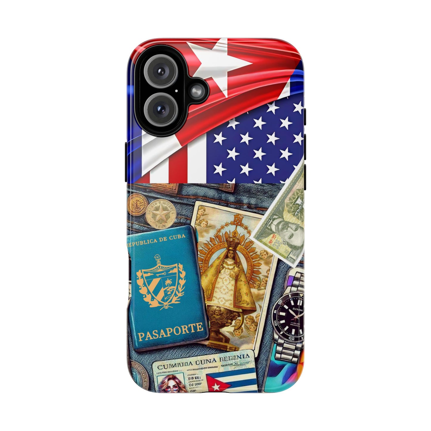 FUNDA PARA TELEFONO, IPHONE, SAMSUNG, MIKAELA, CUBA, CULTURA CUBANA, BANDERA DE CUBA