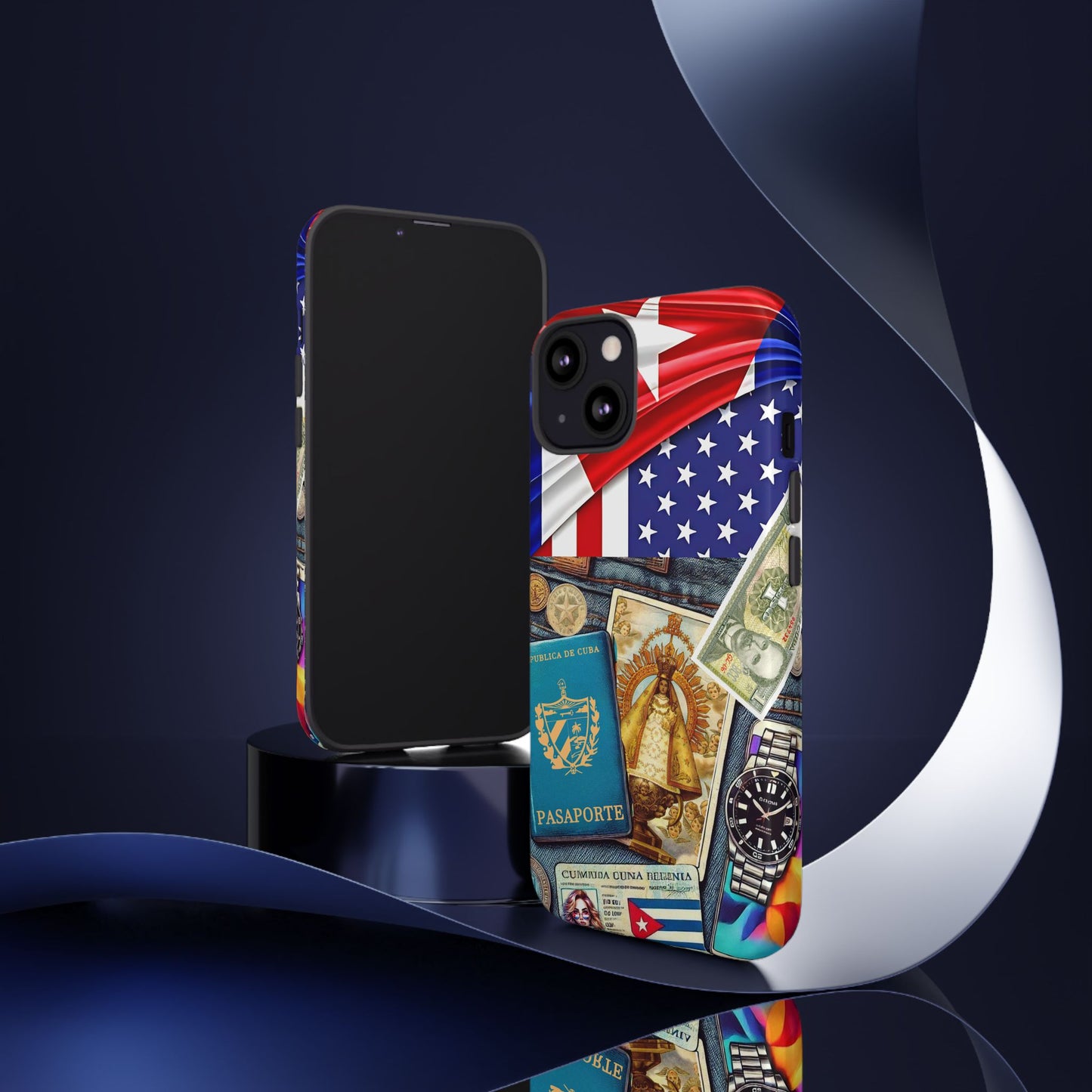 FUNDA PARA TELEFONO, IPHONE, SAMSUNG, MIKAELA, CUBA, CULTURA CUBANA, BANDERA DE CUBA