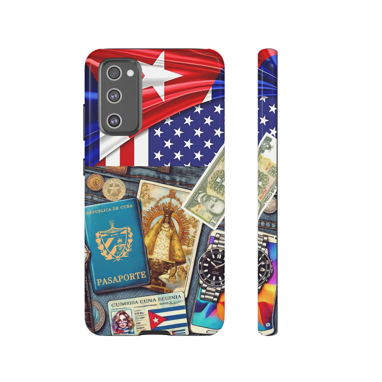 FUNDA PARA TELEFONO, IPHONE, SAMSUNG, MIKAELA, CUBA, CULTURA CUBANA, BANDERA DE CUBA