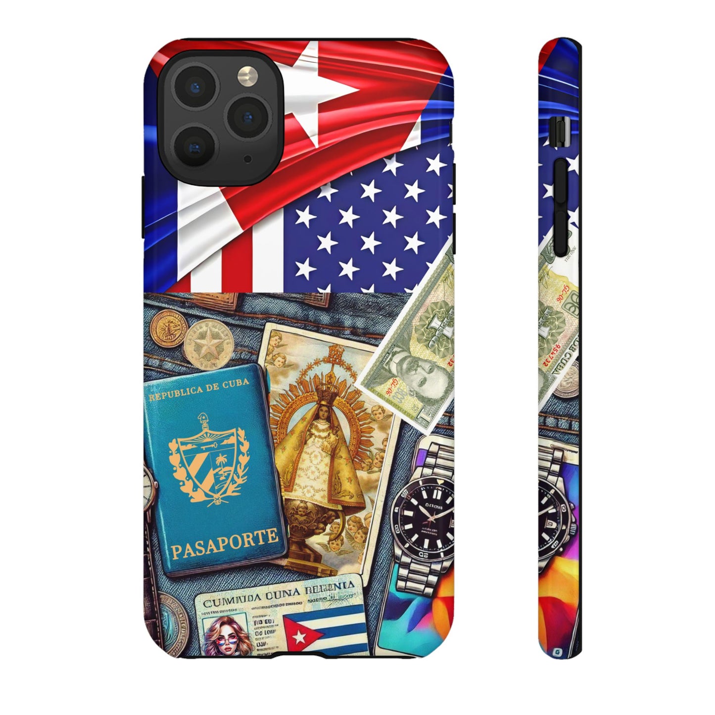 FUNDA PARA TELEFONO, IPHONE, SAMSUNG, MIKAELA, CUBA, CULTURA CUBANA, BANDERA DE CUBA