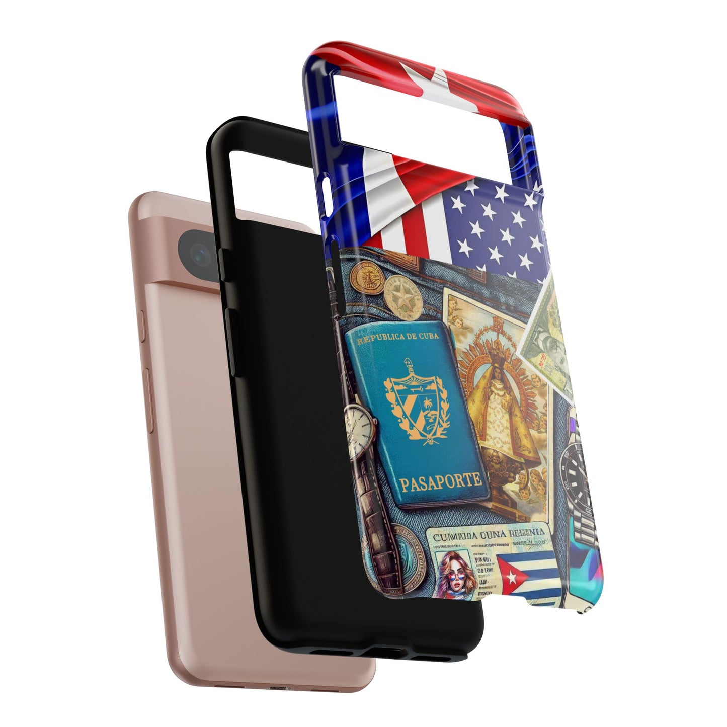 FUNDA PARA TELEFONO, IPHONE, SAMSUNG, MIKAELA, CUBA, CULTURA CUBANA, BANDERA DE CUBA