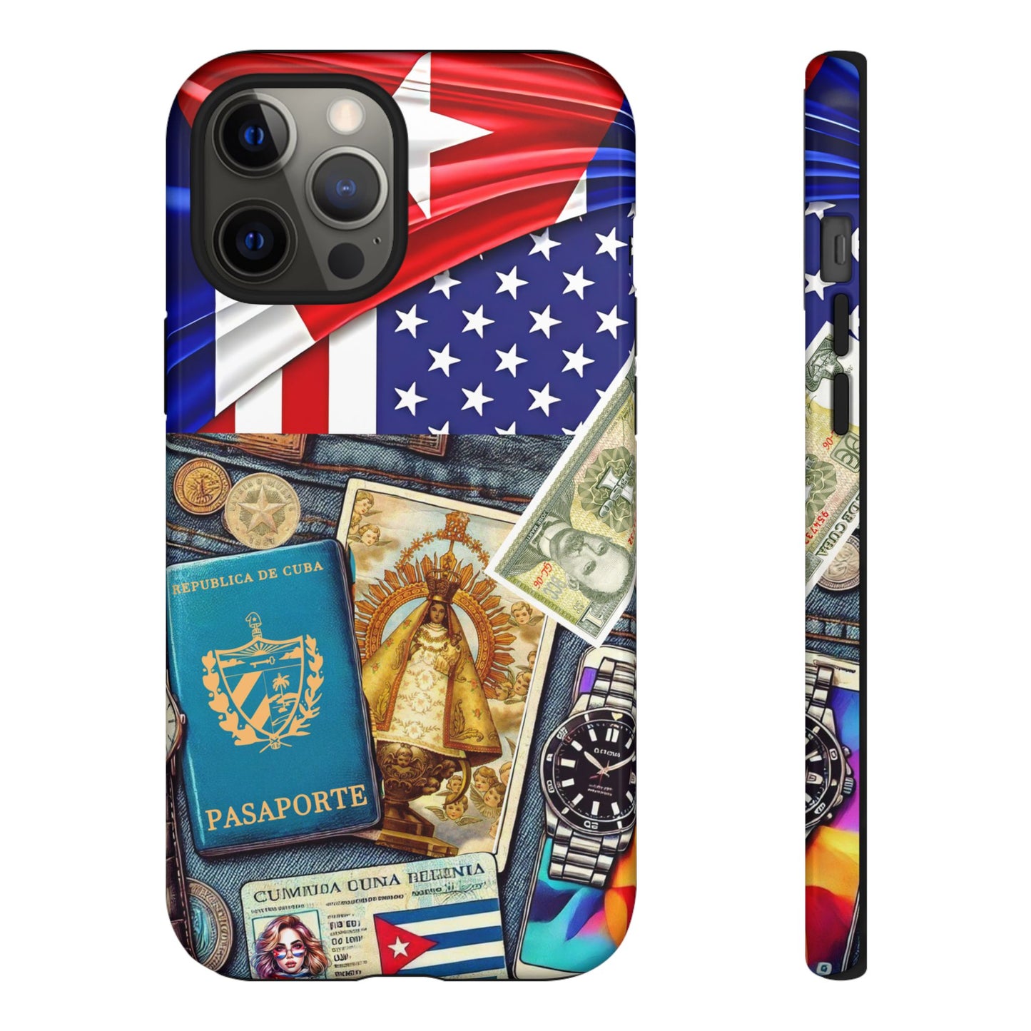 FUNDA PARA TELEFONO, IPHONE, SAMSUNG, MIKAELA, CUBA, CULTURA CUBANA, BANDERA DE CUBA