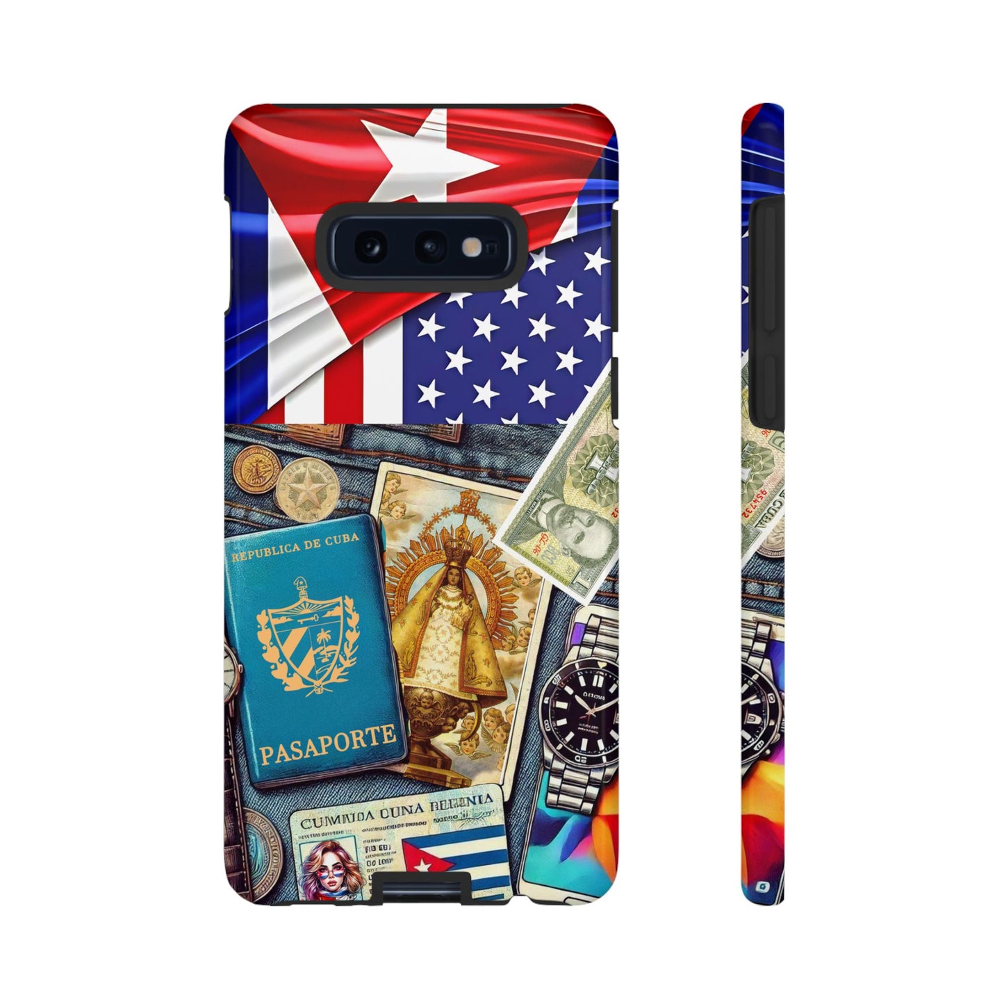 FUNDA PARA TELEFONO, IPHONE, SAMSUNG, MIKAELA, CUBA, CULTURA CUBANA, BANDERA DE CUBA