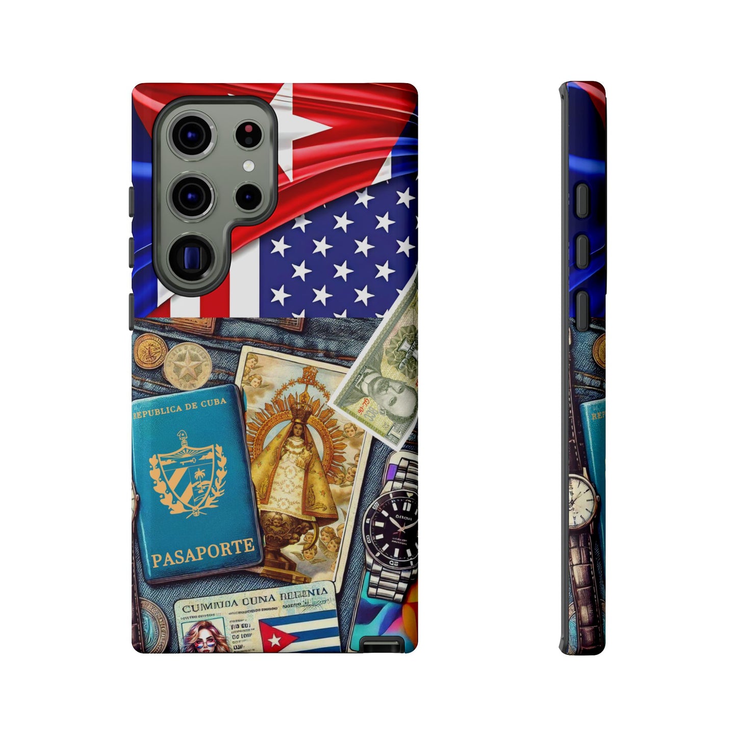 FUNDA PARA TELEFONO, IPHONE, SAMSUNG, MIKAELA, CUBA, CULTURA CUBANA, BANDERA DE CUBA