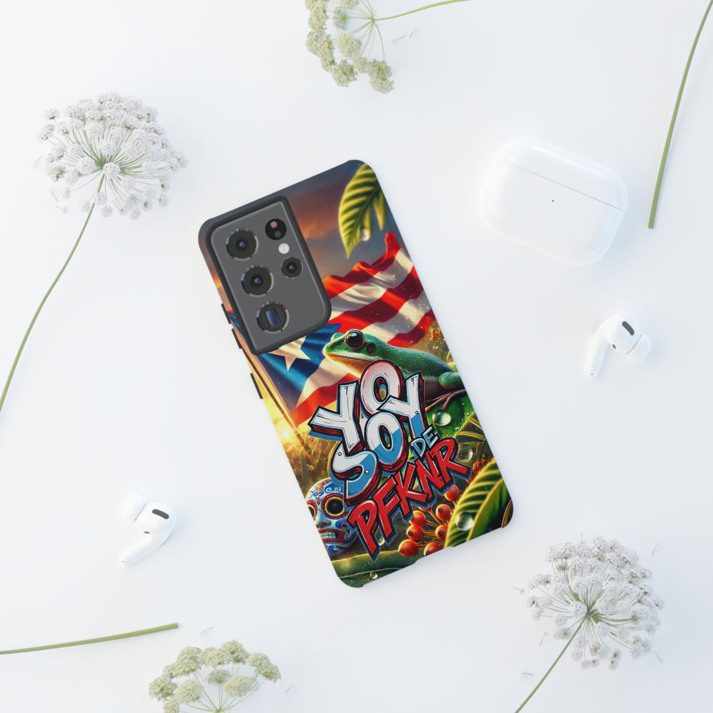 YO SOY DE PFKNR, Puerto Rican Pride Phone Case | Tough Cases, Tropical Vibe, Gift for Him/Her, Celebrations, Travel Enthusiasts, Eco-Friendly,